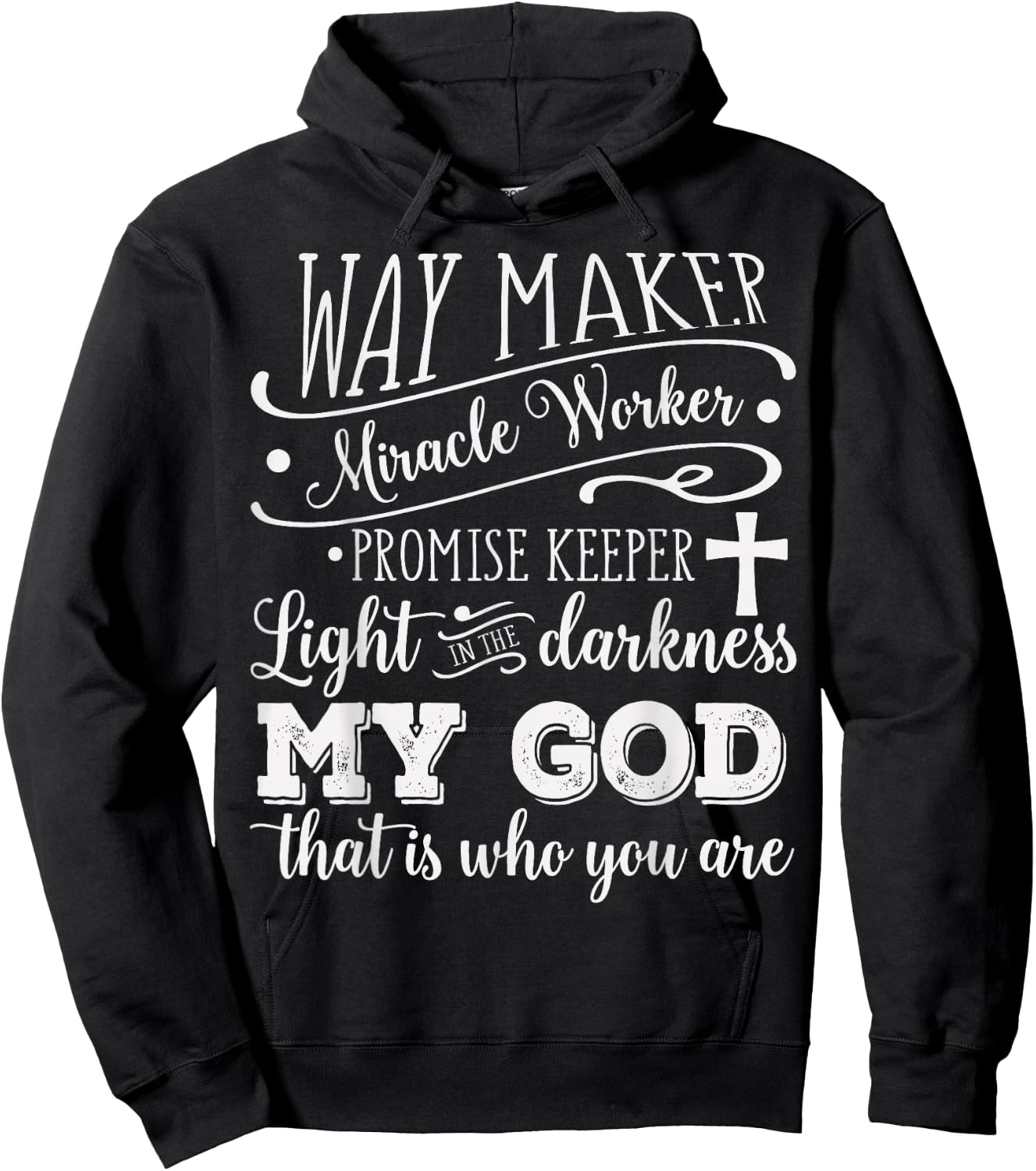 Vintage Way Maker Miracle Worker My God Christian Saying Hoodie - Hoodie | Black