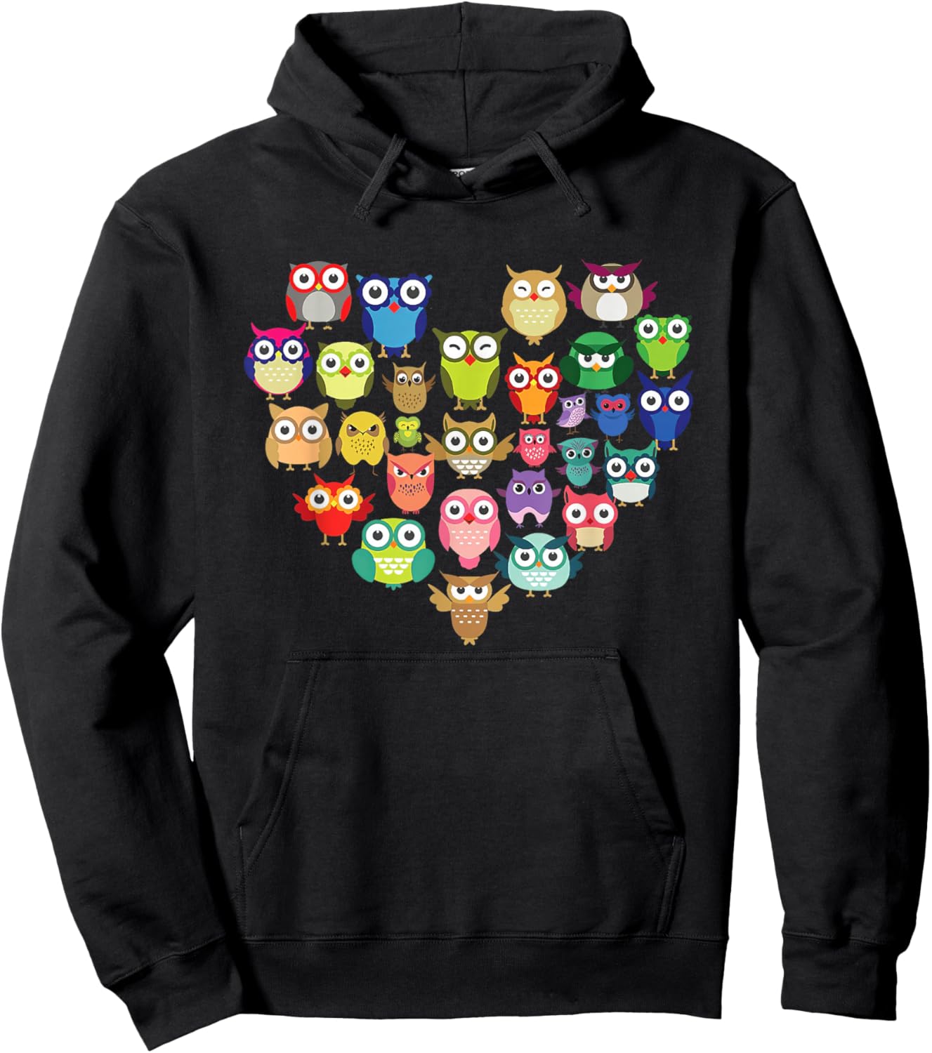 Owl Heart Love Cute Owls Bird Nerd Watching Birdwatching Hoodie - Hoodie | Black