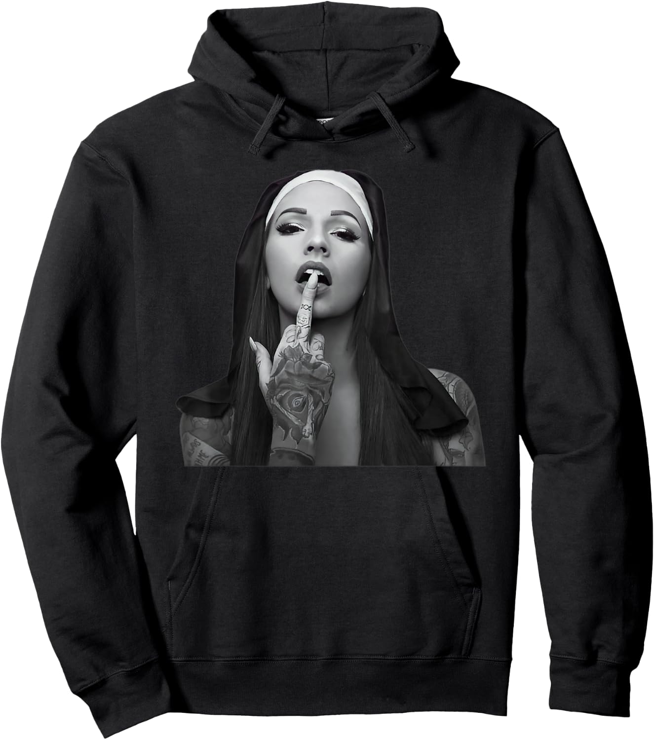 Satanic Nun Tattoos Unholy Hoodie - Hoodie | Black