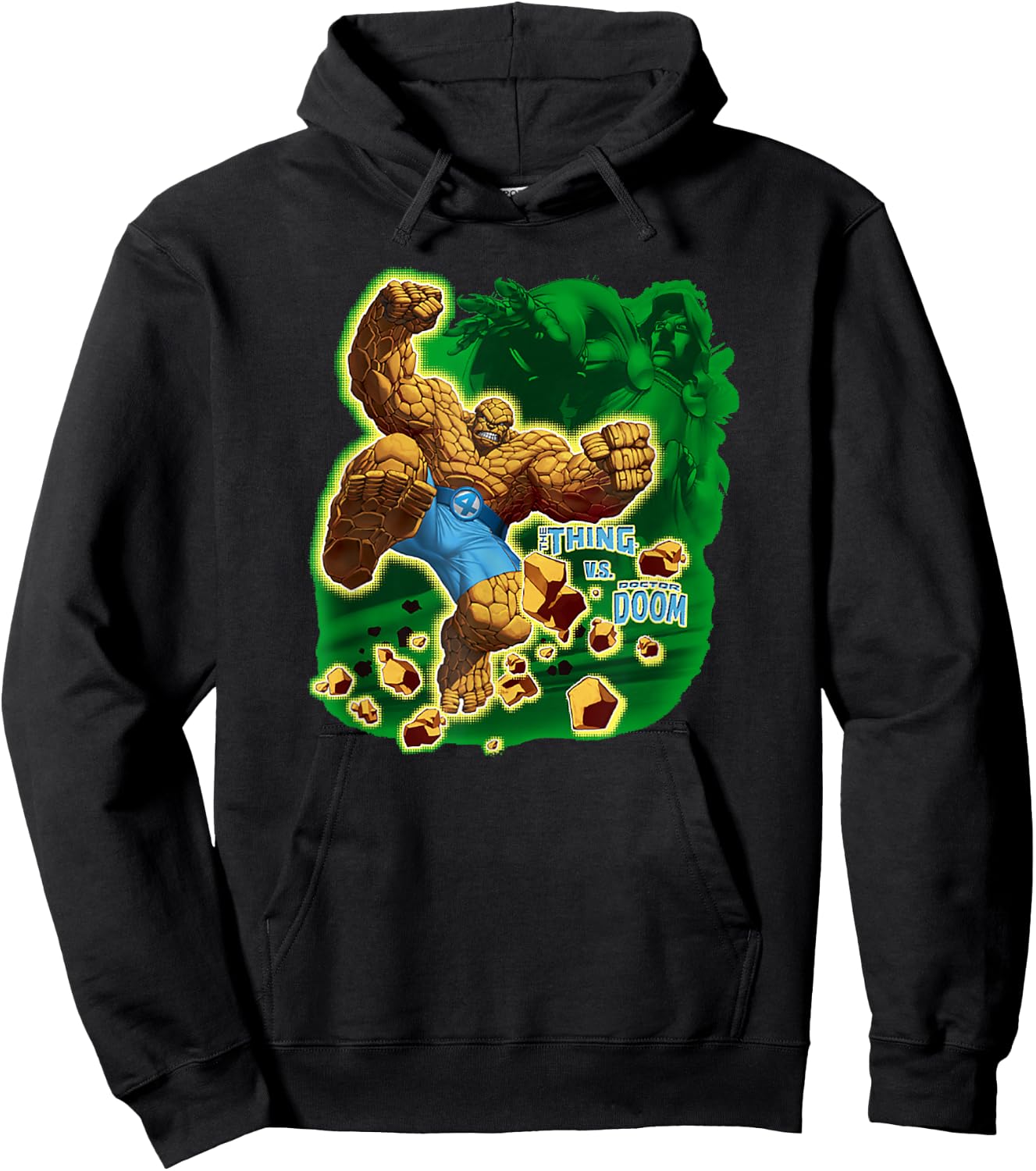 Marvel Fantastic Four The Thing Vs Doctor Doom Vintage Hoodie - Hoodie | Black
