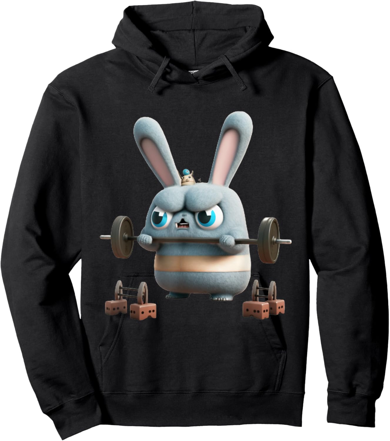 Funny Gym Workout Bunny Fitness Studio Rabbit Cardio Pump Hoodie - Hoodie | Black
