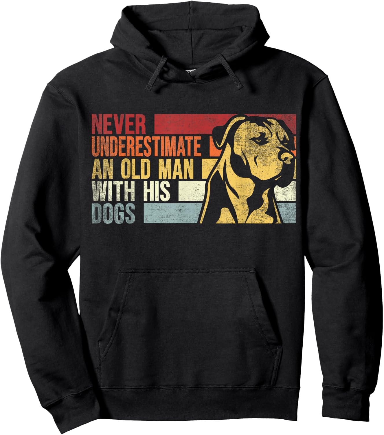 Never Underestimate An Old Man With His Dogs. Dogs Lovers Hoodie - Hoodie | Black