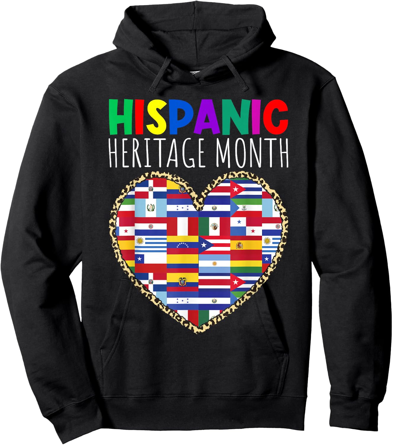Hispanic Heritage Month Mexican Latino Flag All Countries Hoodie - Hoodie | Black
