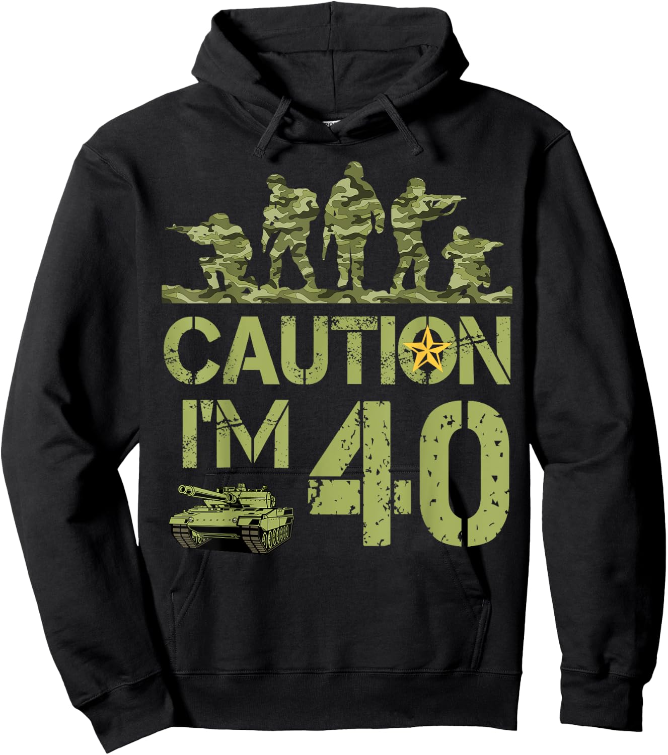 40th Birthday Military I'm 40 Year Old Camo 40 Birthday Hoodie - Hoodie | Black