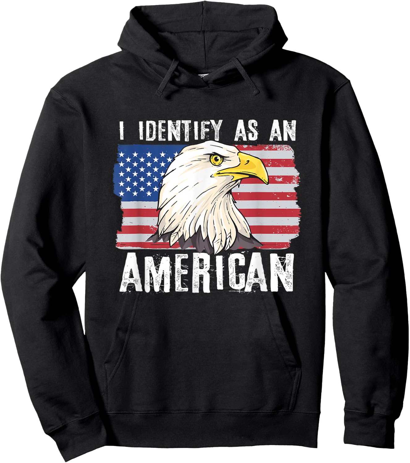I Identify As An American Proud US American Hoodie - Hoodie | Black