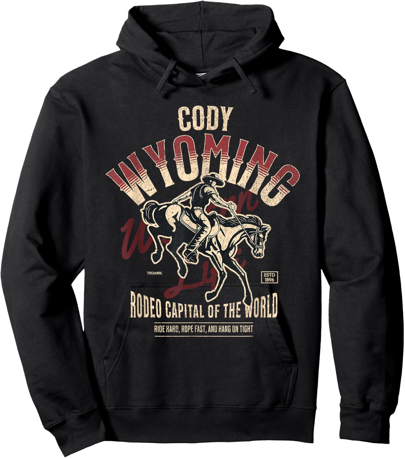 Cody Wyoming Rodeo Capital of the World Est 1896 Hoodie - Hoodie | Black