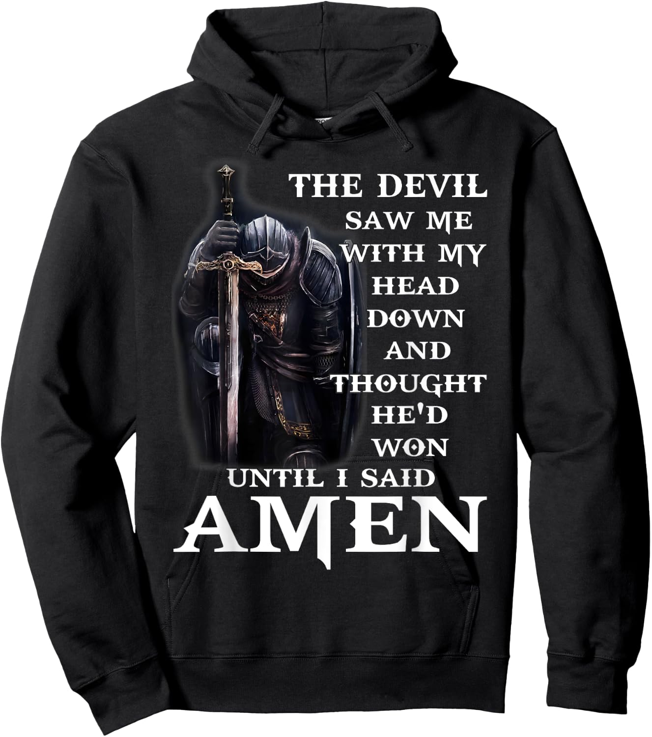 The Devil Saw Me With My Head Down And Thought He'd Won Men Hoodie - Hoodie | Black