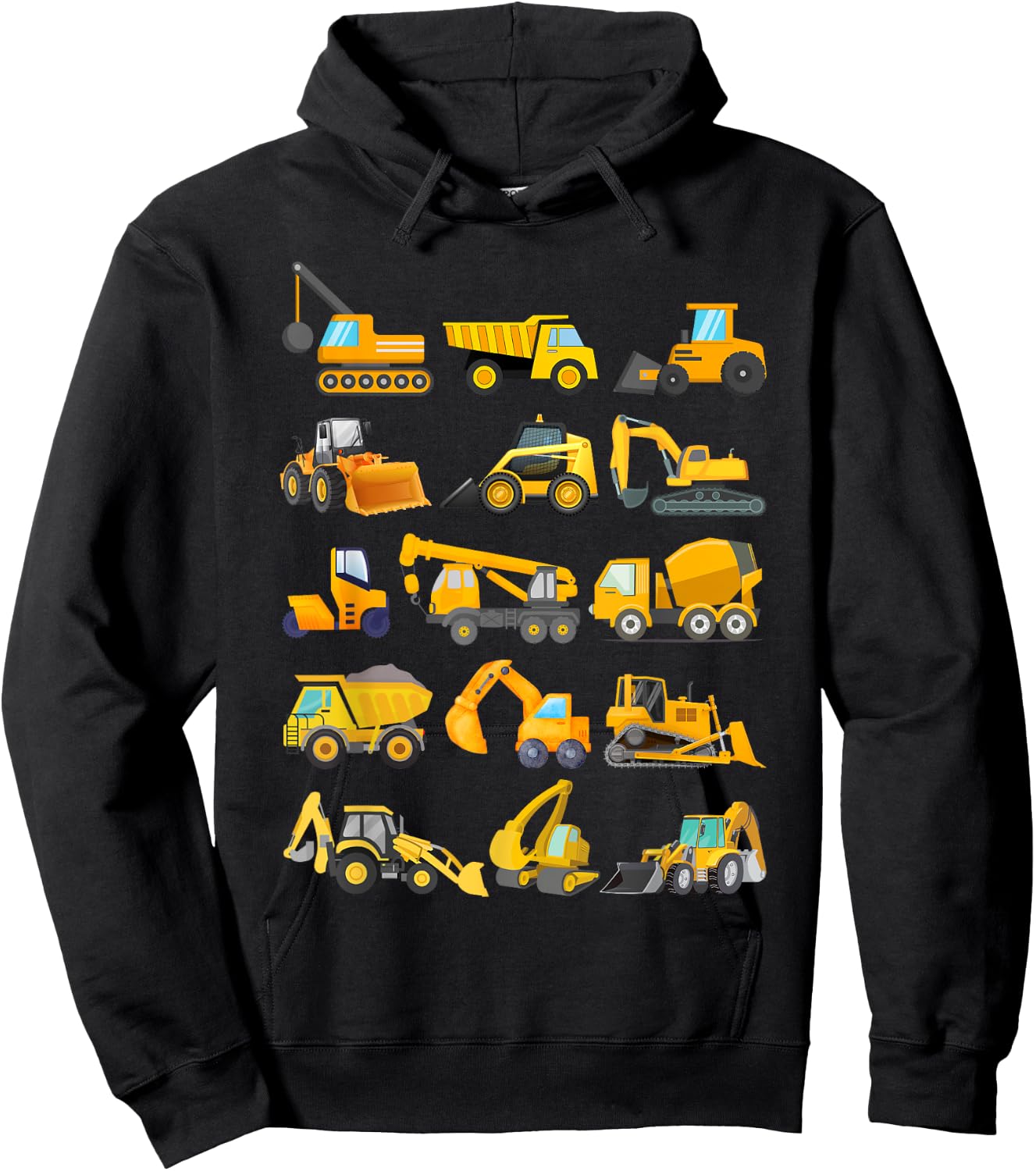 Construction Excavator Boys, Girls, Men, Women Construction Hoodie - Hoodie | Black