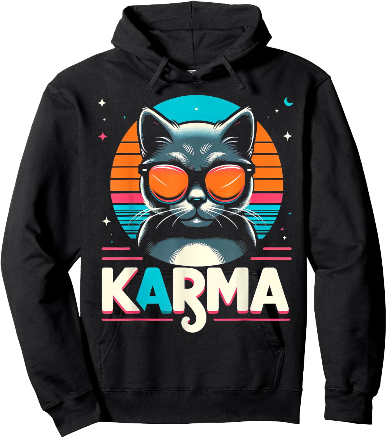 Karma Cat Women Girls Kids Hoodie - Hoodie | Black