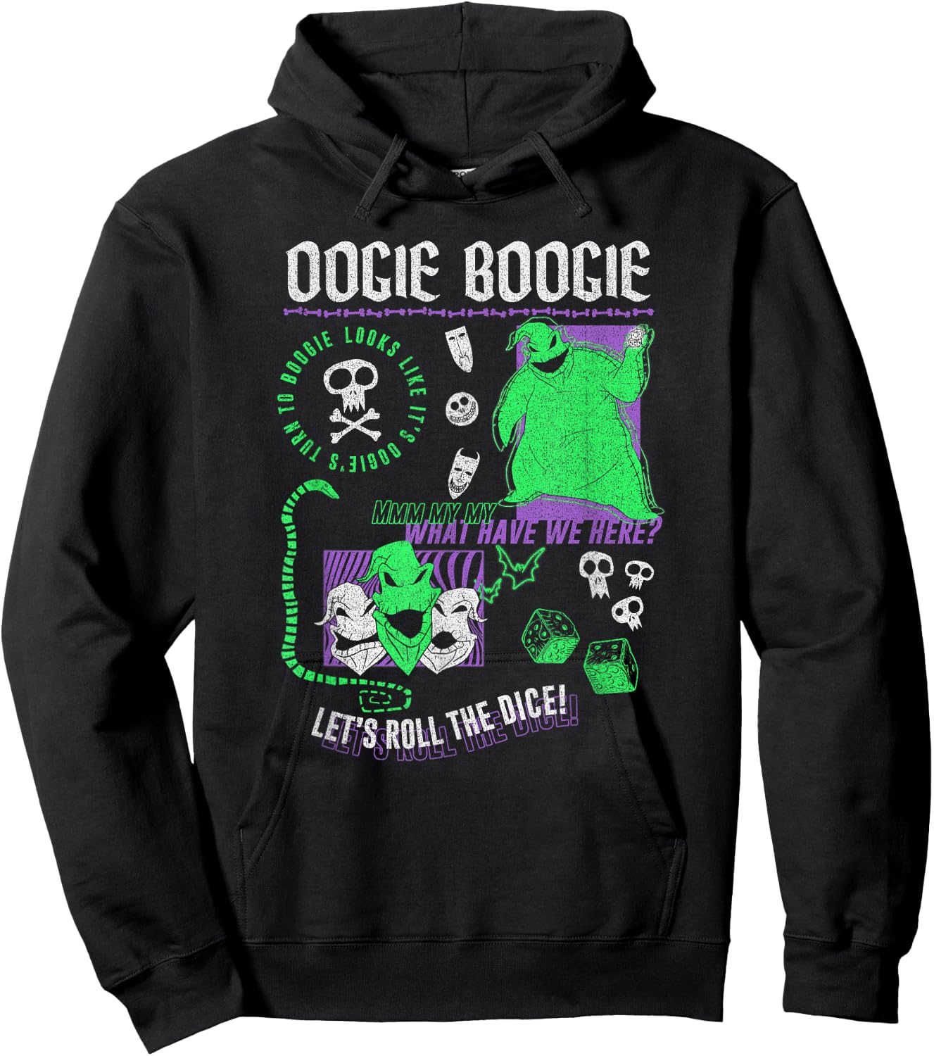 Disney The Nightmare Before Christmas Oogie Boogie Poster Hoodie - Hoodie | Black