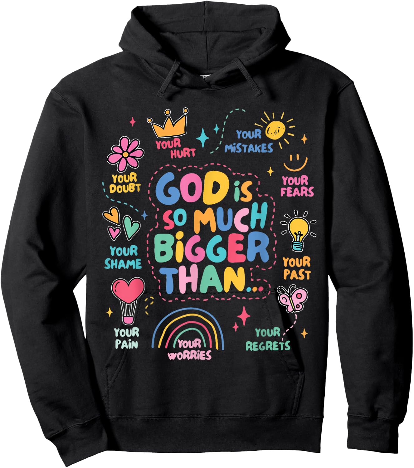 God Is So Much Bigger Than, Faith Christian Inspirational Hoodie - Hoodie | Black