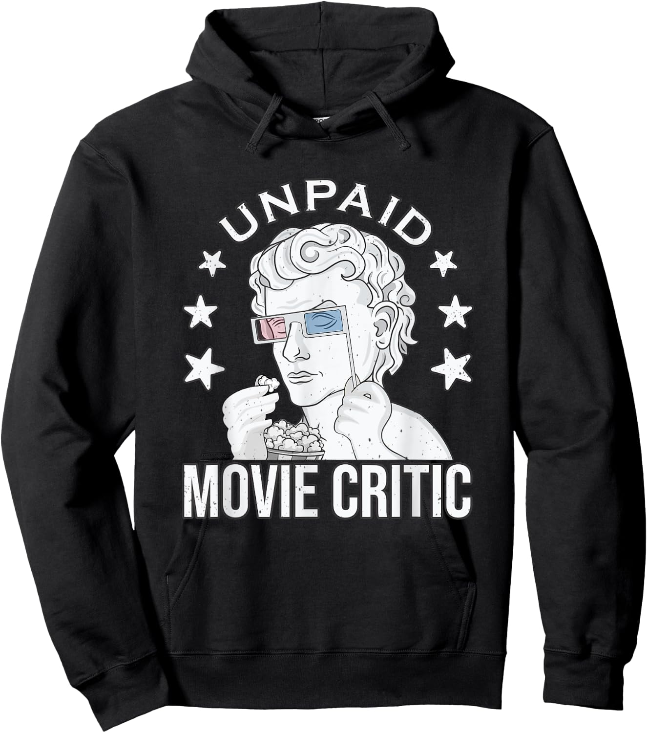 Unpaid Movie Critic white vintage Movie lover Movie quote Hoodie - Hoodie | Black
