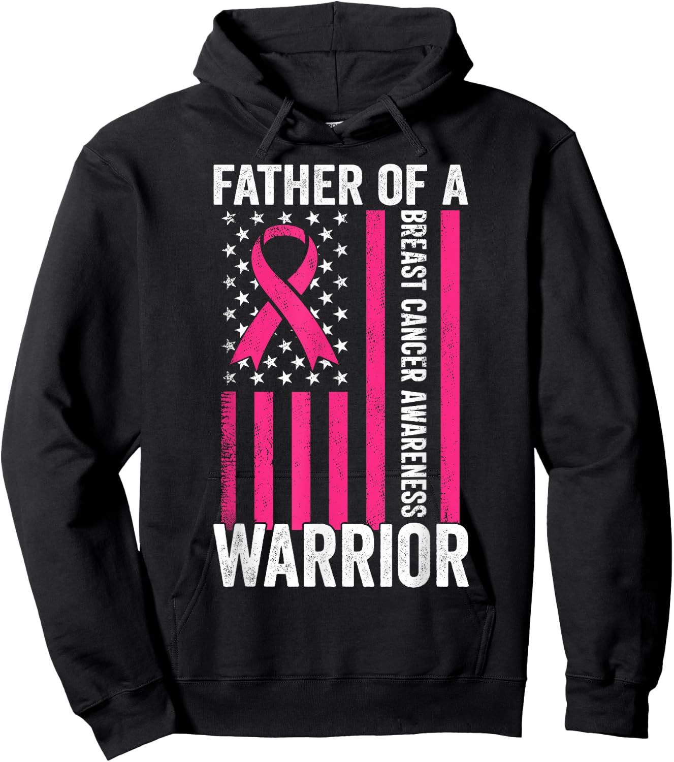 Father Of A Warrior Breast Cancer Awareness Support Squads Hoodie - Hoodie | Black