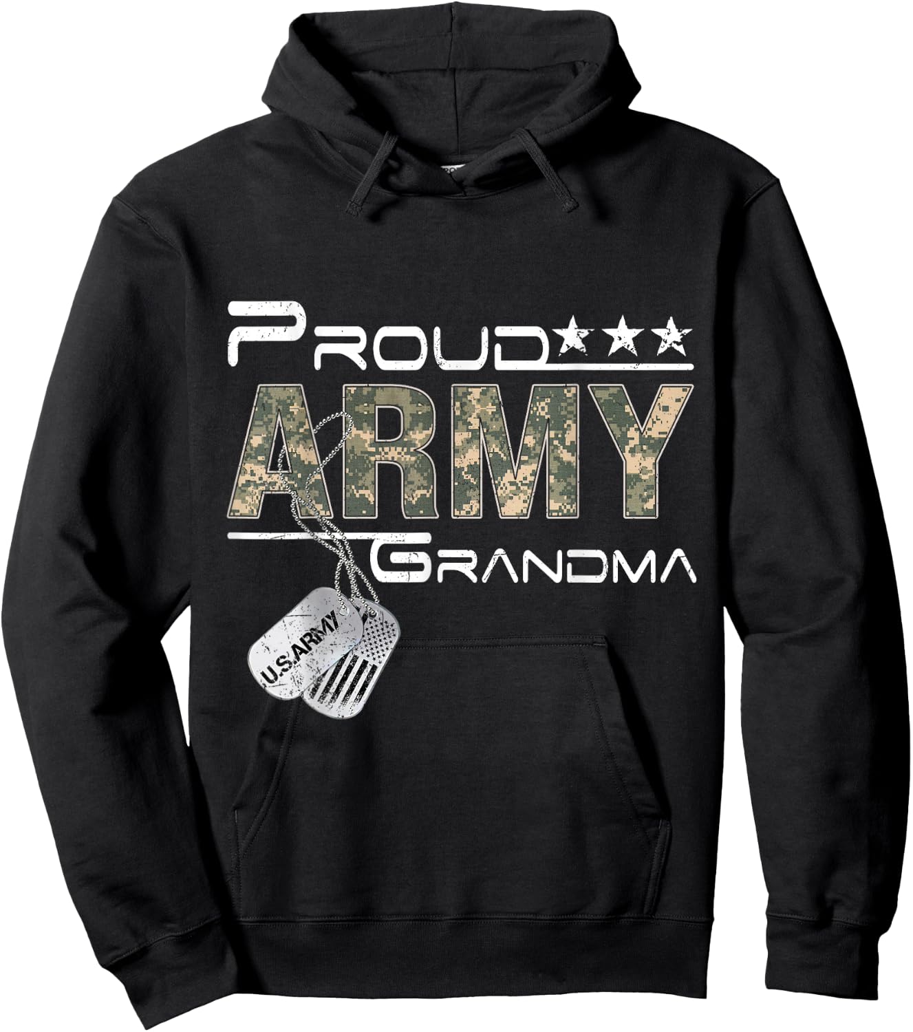 Proud Army Grandma Army Graduation Grandma US Army Grandma Hoodie - Hoodie | Black