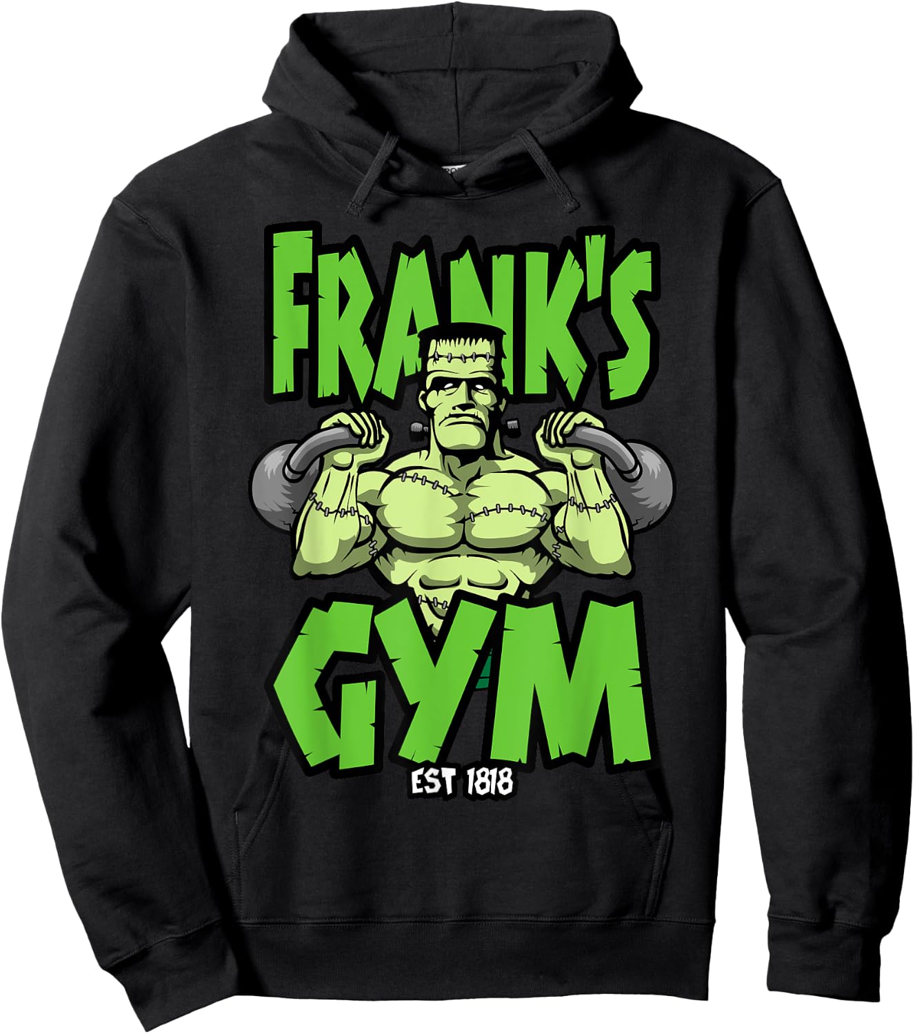 Frankenstein Kettlebell Fitness Gym Halloween Workout Hoodie - Hoodie | Black
