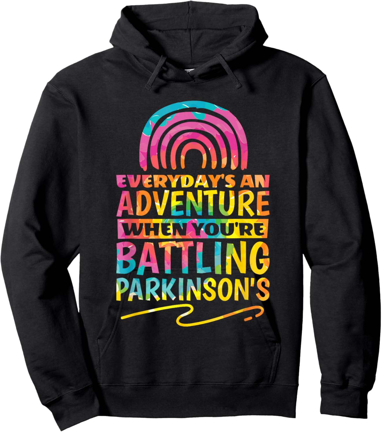 Parkinson Support & Parkinson Warrior Designs Parkinson Quote Design for Parkinson's Awareness Cotton Blend - Black, Small Hoodie - Hoodie | Black