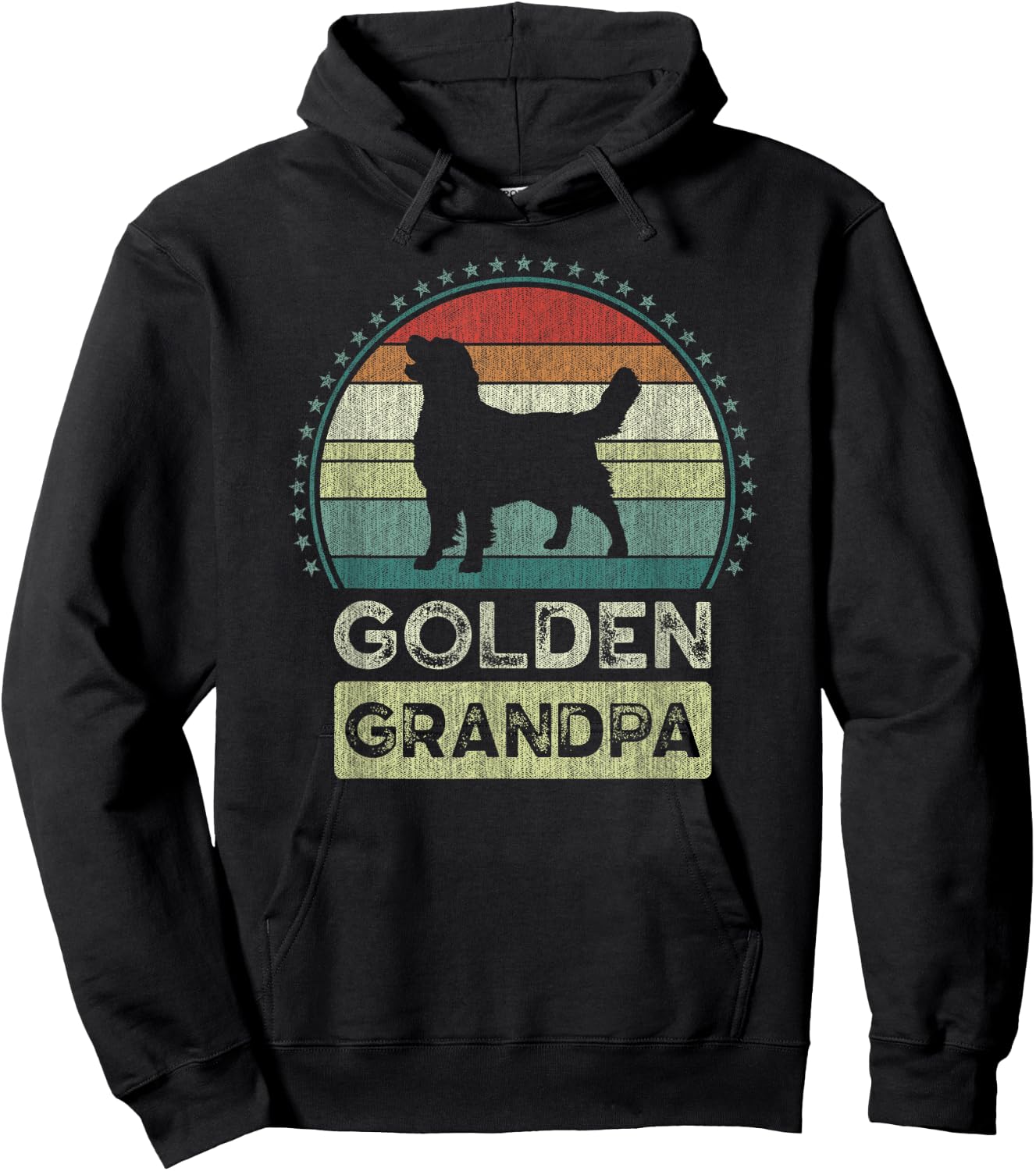 Golden Grandpa Father's Day, Golden Retriever Grandfather Hoodie - Hoodie | Black