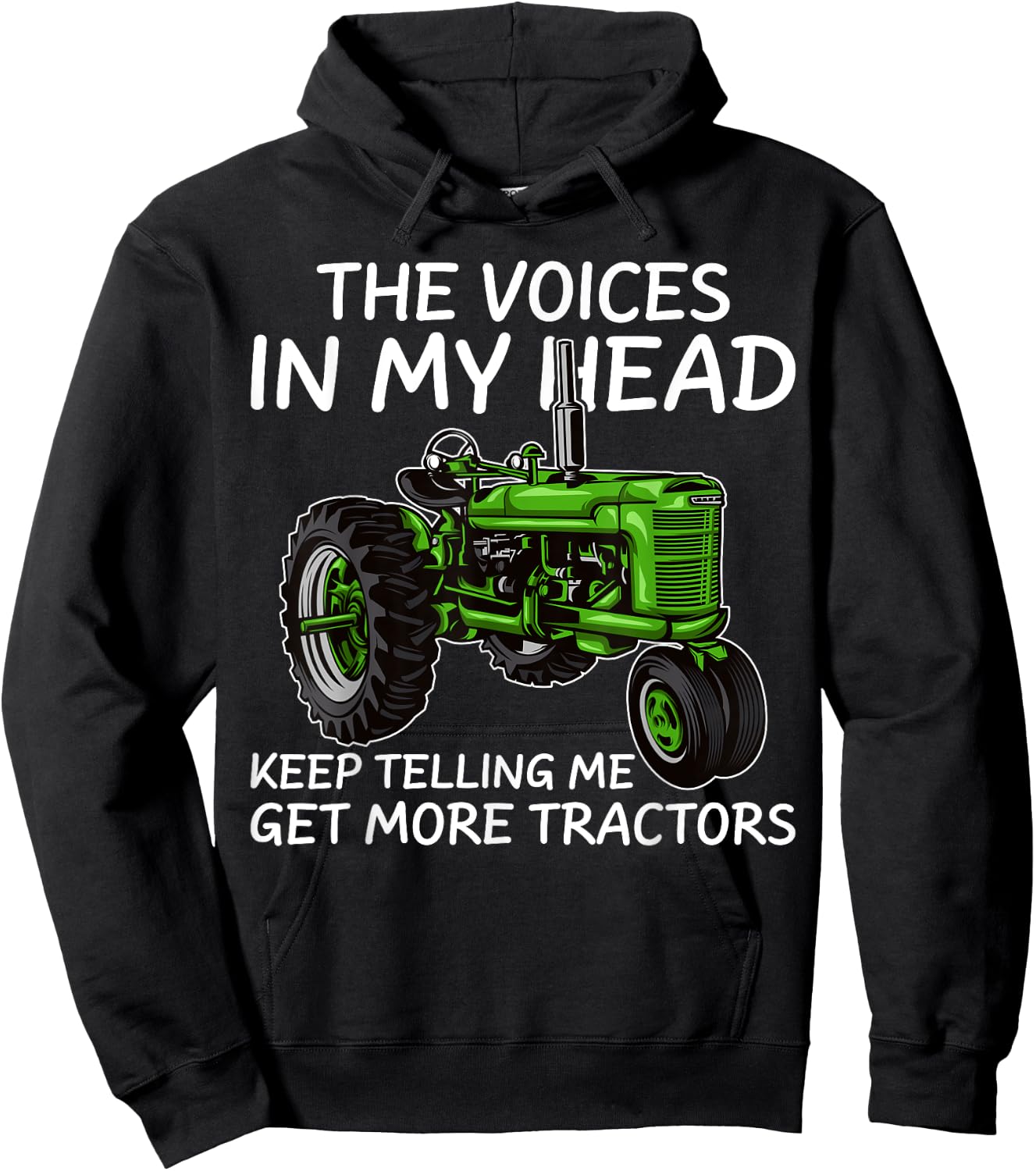 Funny Voices In My Head Keep Telling Me Get More Tractors Hoodie - Hoodie | Black