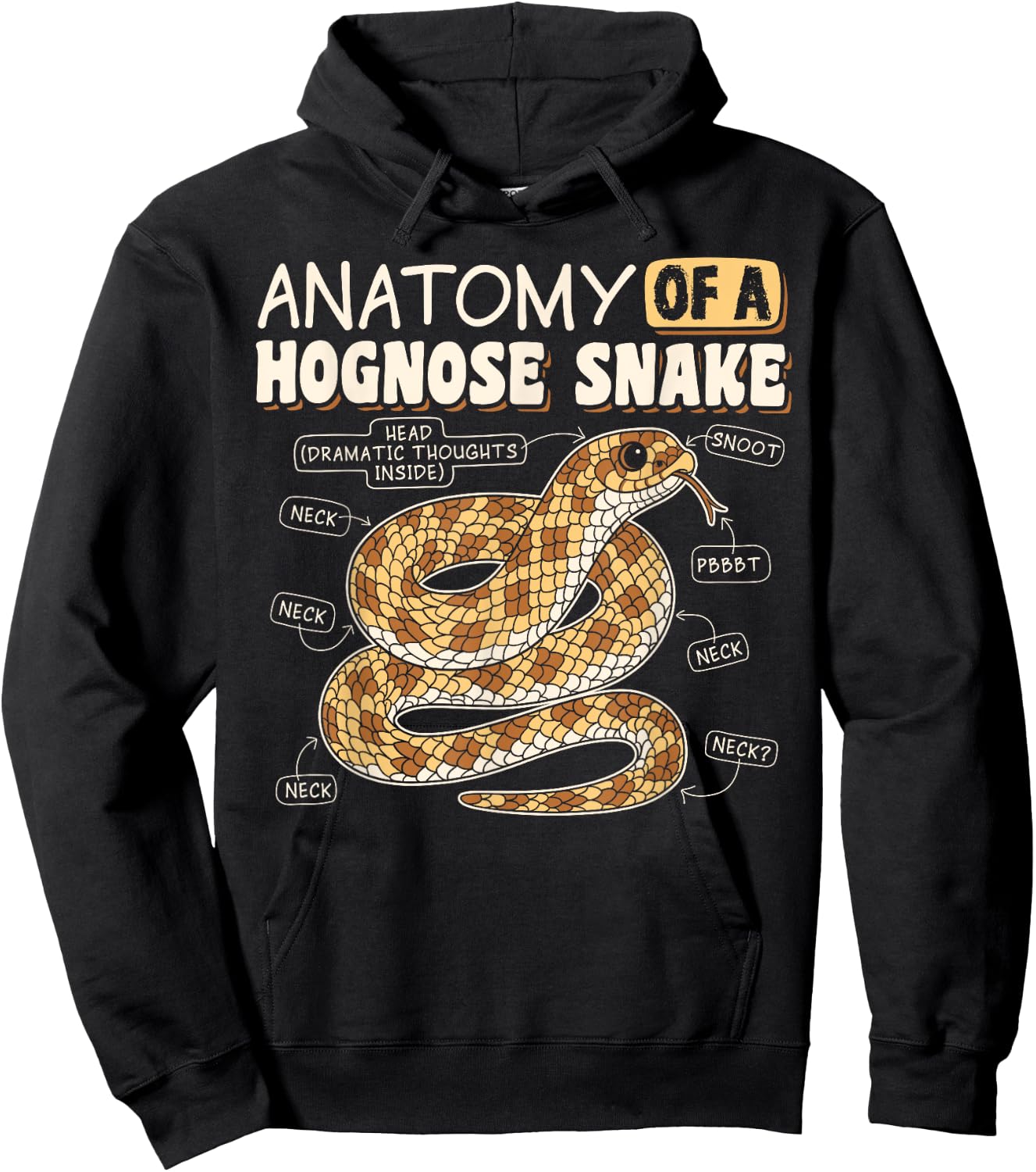 Anatomy Of A Hognose Snake Reptile Lover Funny Hoodie - Hoodie | Black
