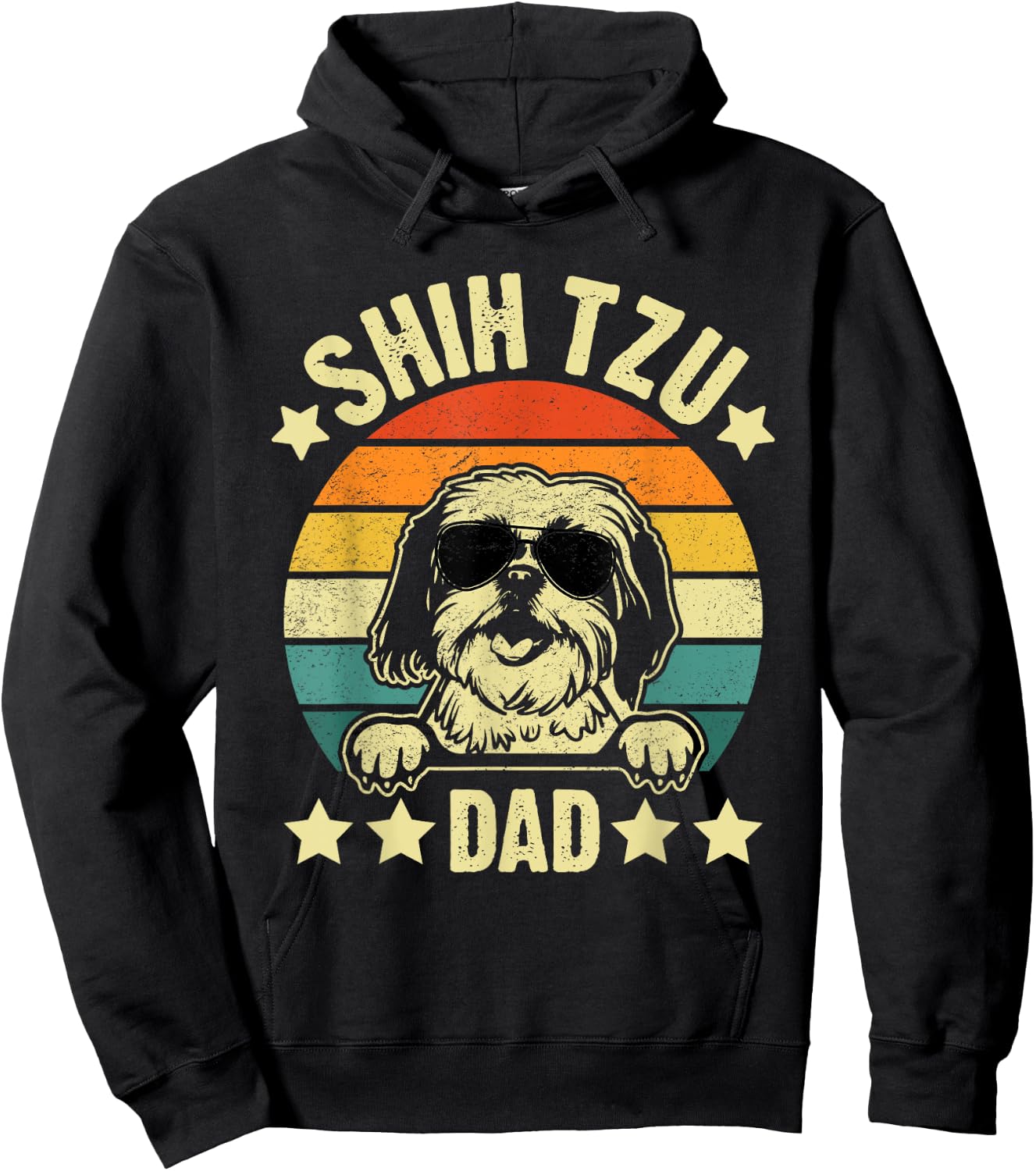 Shih Tzu Dad - Father's Day Pet Dog Breed Pet Paw Men Hoodie - Hoodie | Black