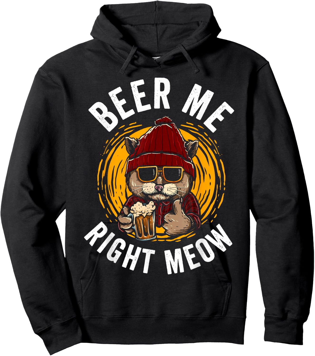 Beer Me Right Meow Hoodie - Hoodie | Black