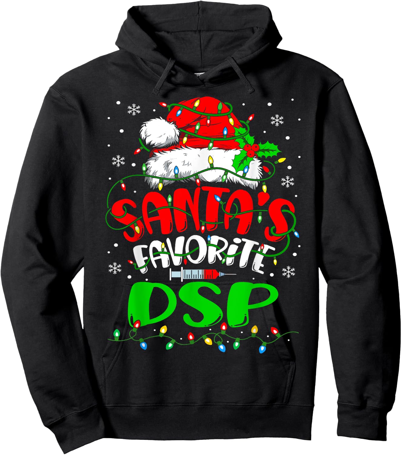 Santa Favorite DSP Christmas Direct Support Professional Hoodie - Hoodie | Black