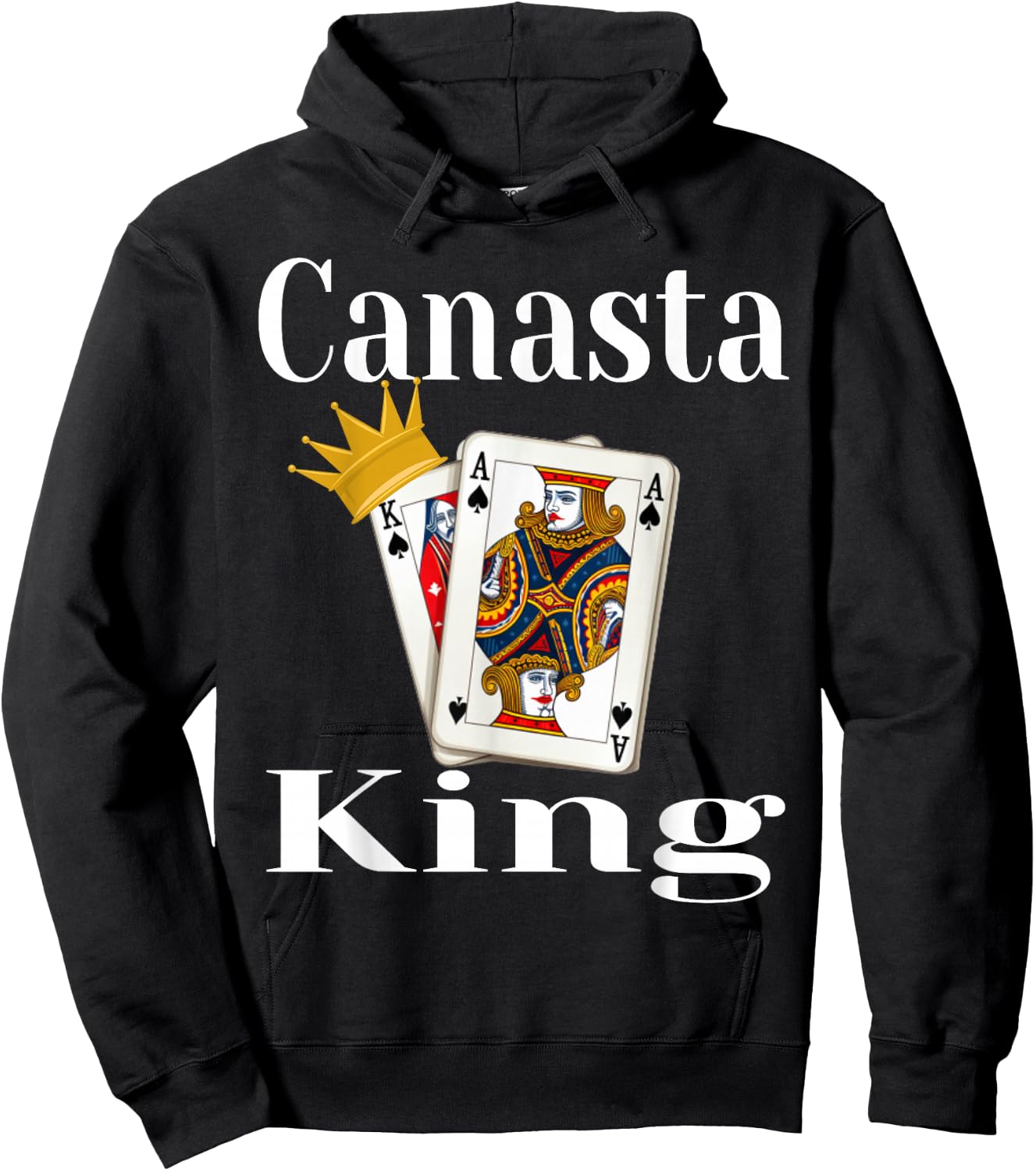 Canasta King Card Game Lover Player Winning Hand Funny Hoodie - Hoodie | Black