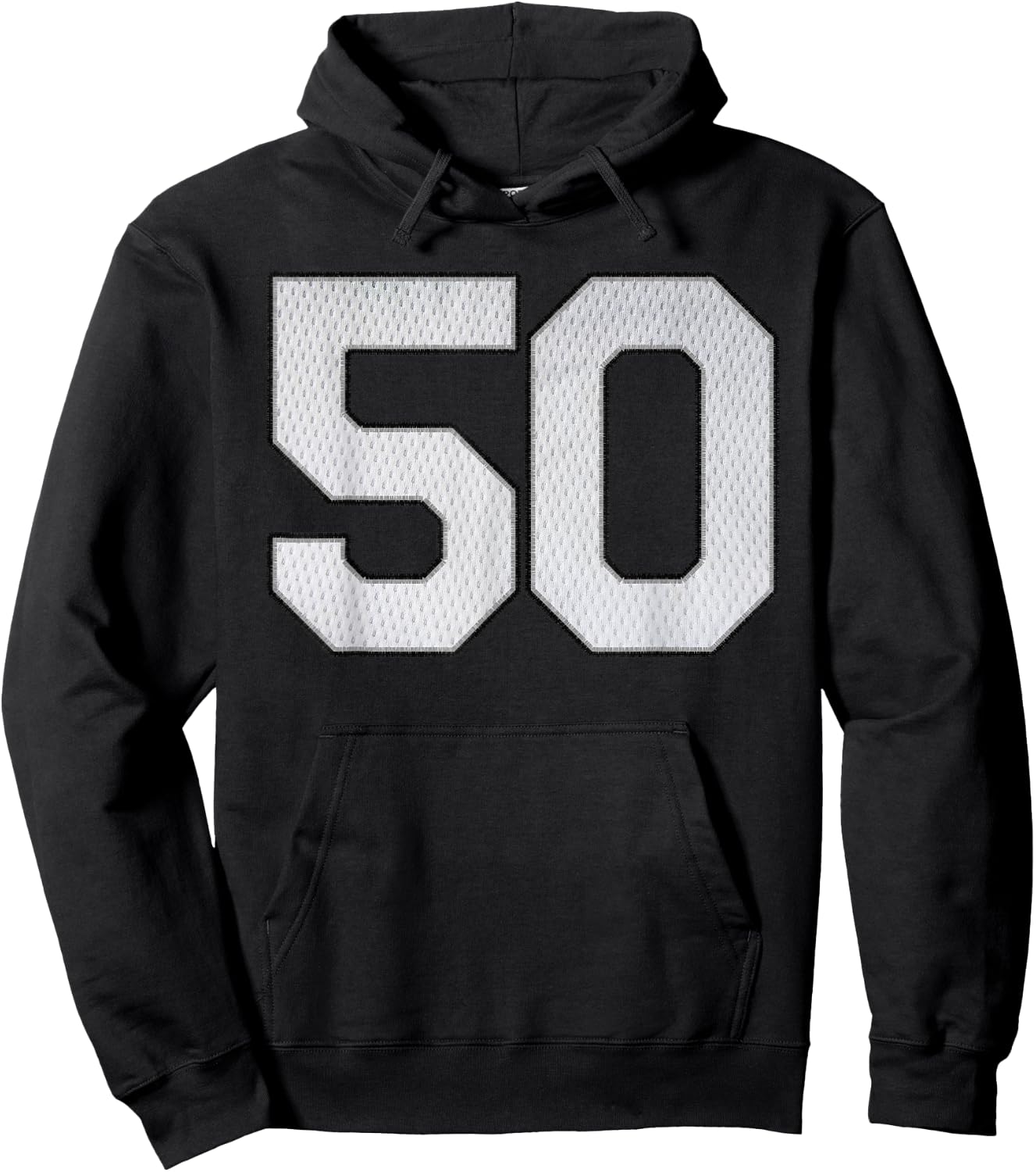 White Jersey Number 50 Athlete Sports Supporter Fanwear Hoodie - Hoodie | Black