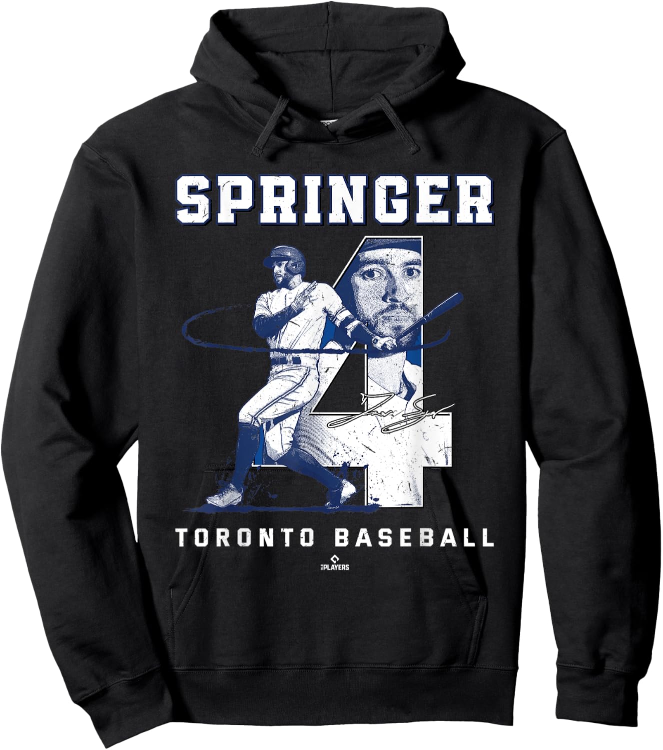 Number and Portrait George Springer Toronto MLBPA Hoodie - Hoodie | Black