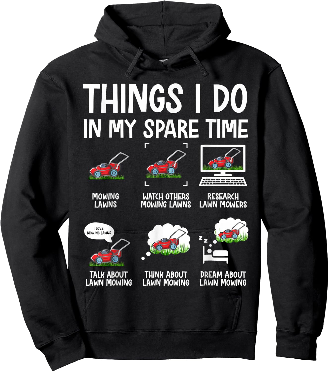 Funny Lawn Mower Clothes Gifts for Landscapers Gardener Men Hoodie - Hoodie | Black