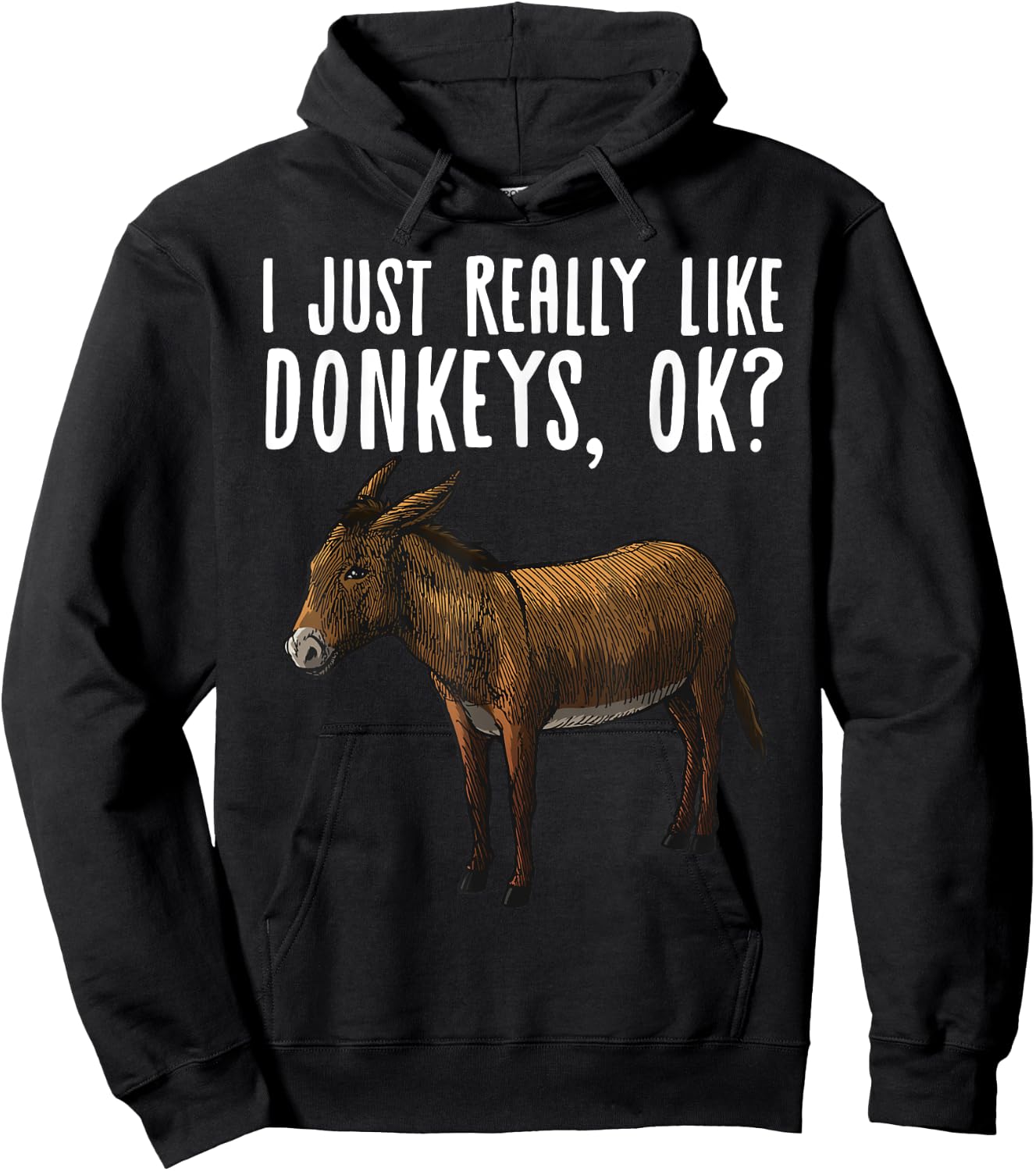 Funny Donkey Design Women Mule Animal Farming Horse Hoodie - Hoodie | Black