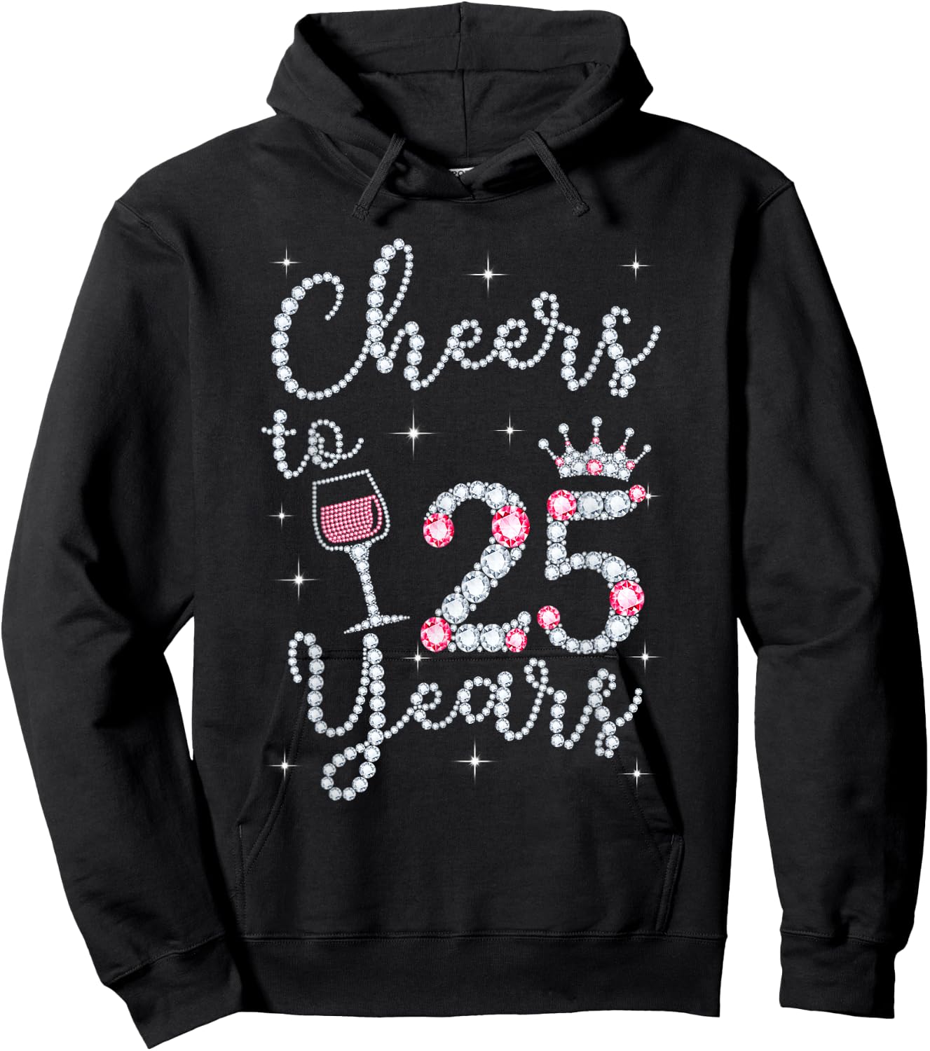 Cheers To 25 Years 1996 25Th Birthday Gift Hoodie - Hoodie | Black