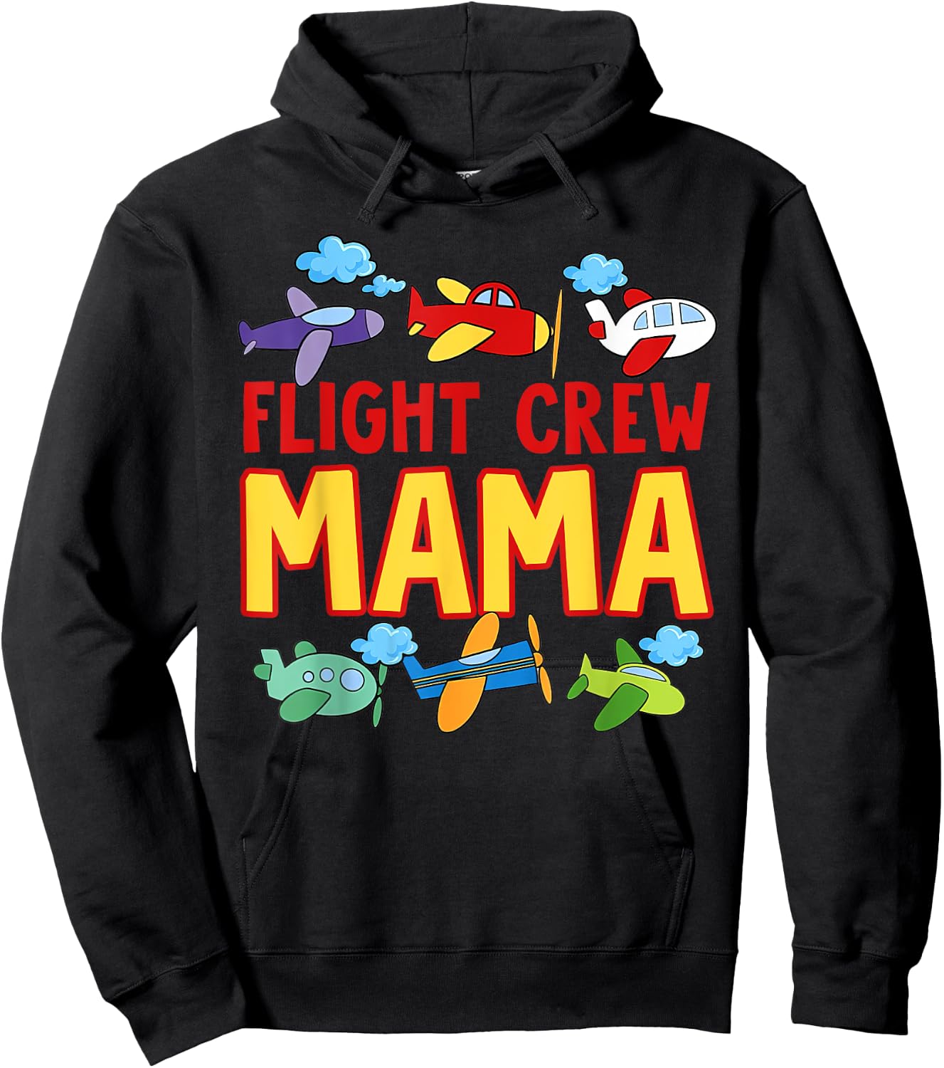 Flight Crew Mama Shirt Mom of The Birthday Boy Shirt Hoodie - Hoodie | Black
