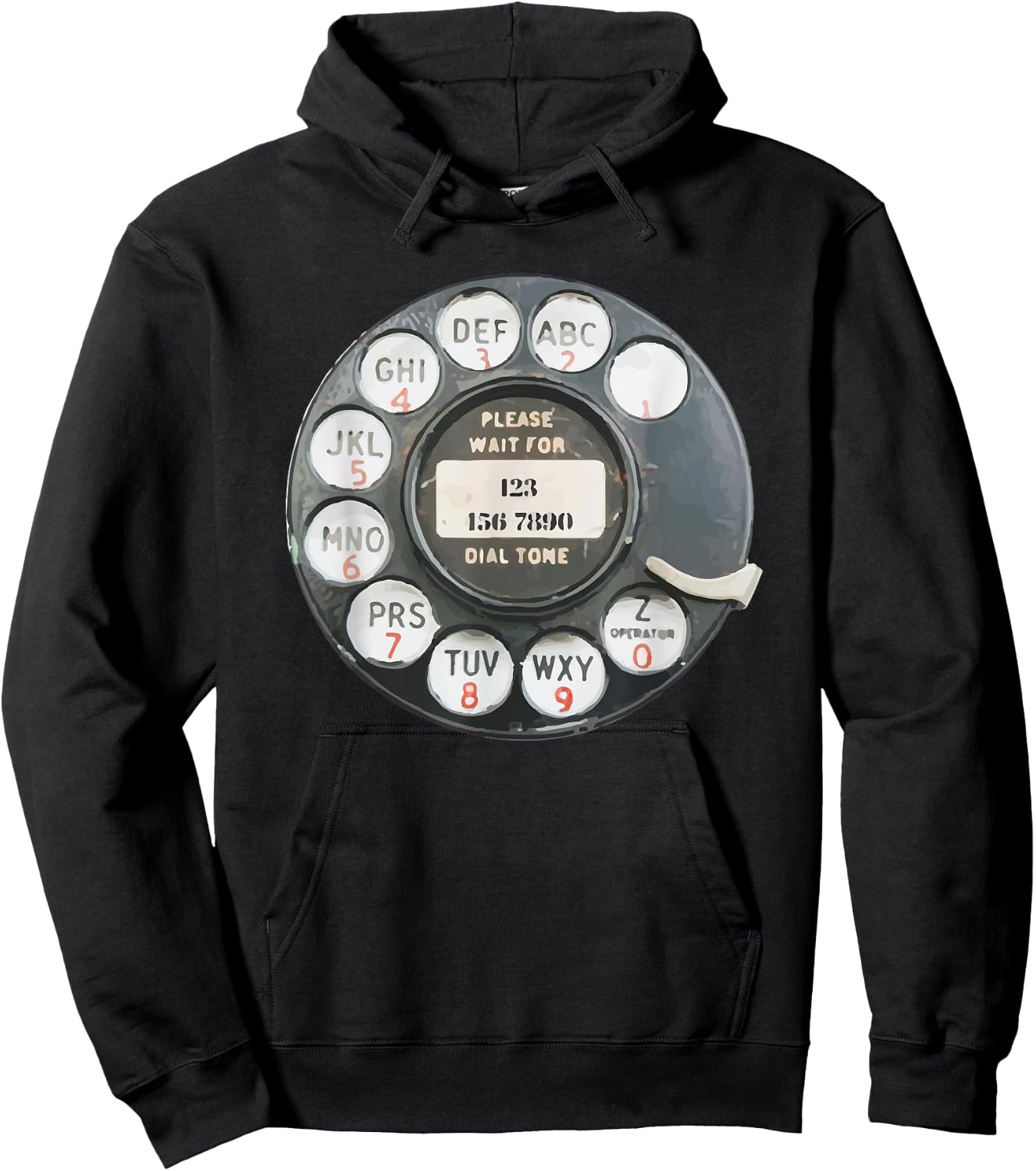 Vintage Retro Rotary Dial Phone Graphic Art Hoodie - Hoodie | Black