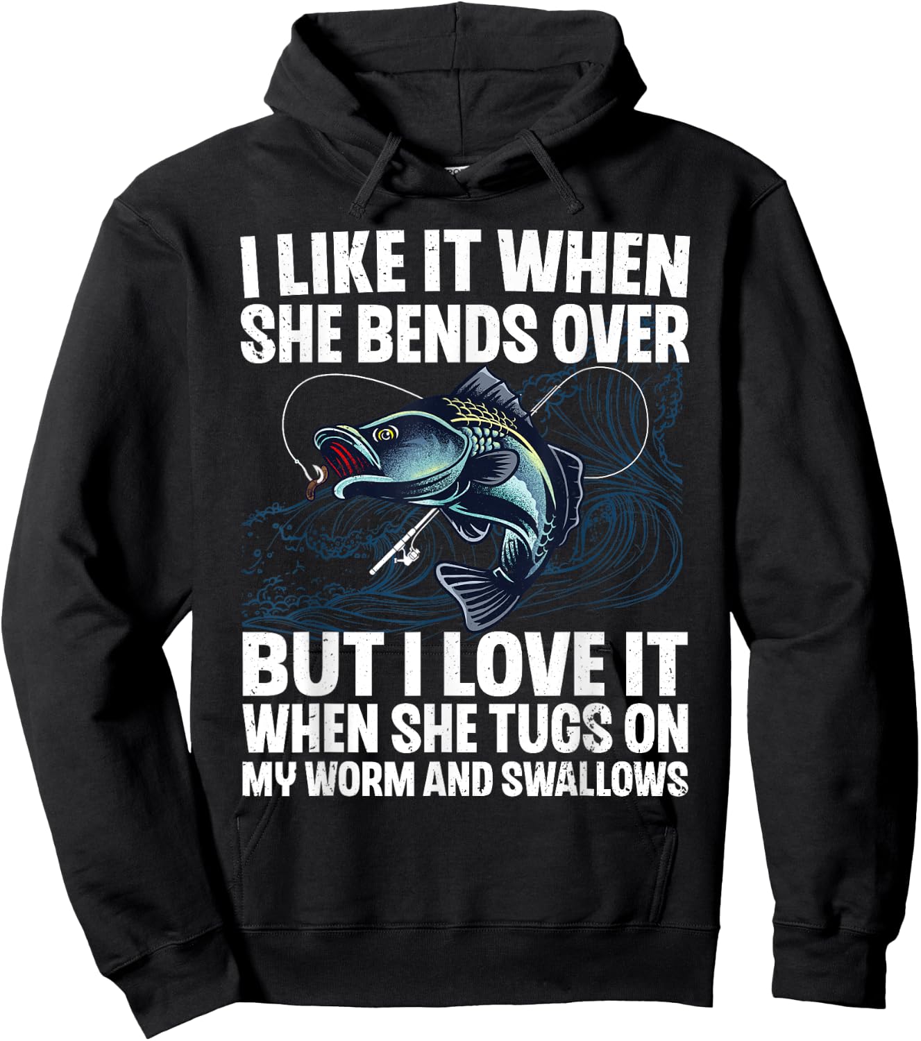 Funny Fishing Design Women Fishing Fish Fisherman Hoodie - Hoodie | Black
