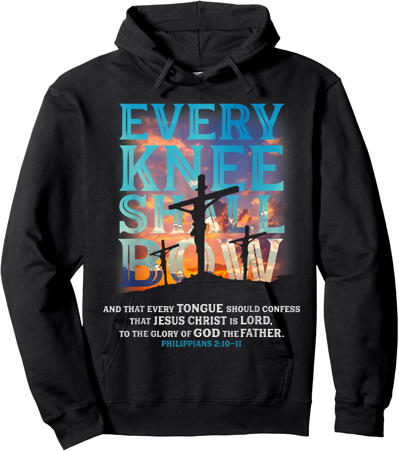 Every Knee Shall Bow And That Every Tongue Should Confess Hoodie - Hoodie | Black