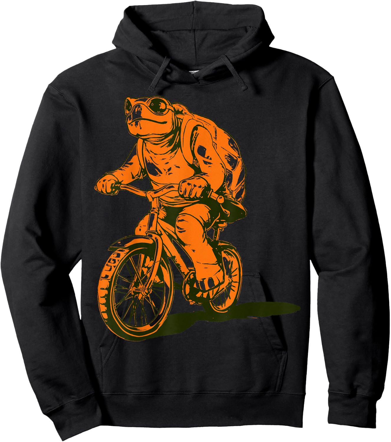 Turtle Animal Driving Bike Design Bicycle Hoodie - Hoodie | Black