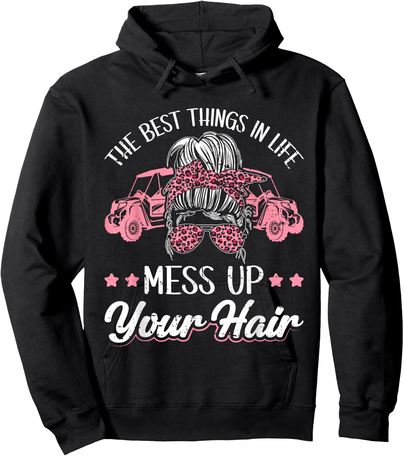 Women Motorcycle The Best Things In Life Mess Up Your Hair Hoodie - Hoodie | Black