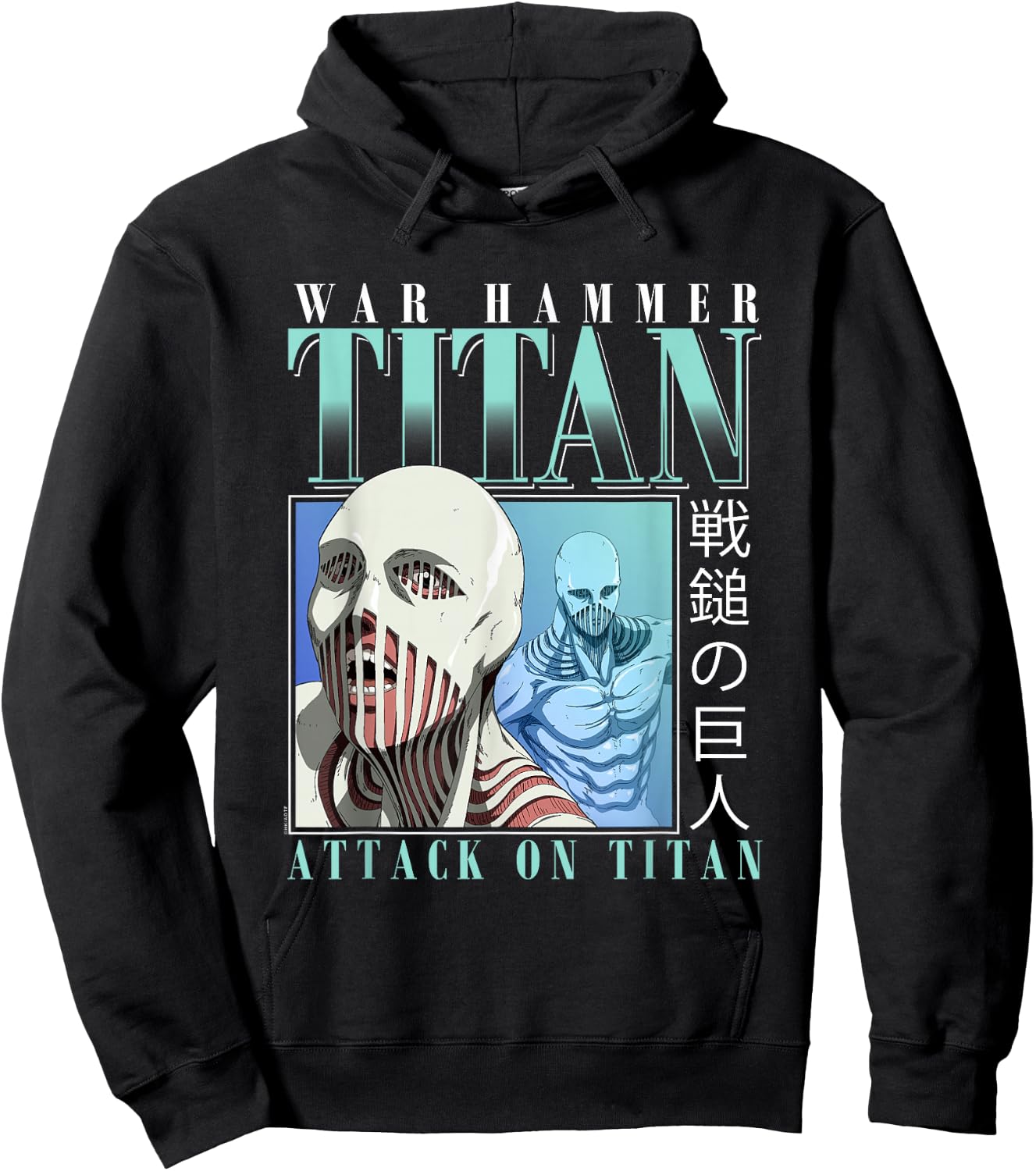 Attack on Titan Season 4 War Hammer 90's Collage Anime Hoodie - Hoodie | Black
