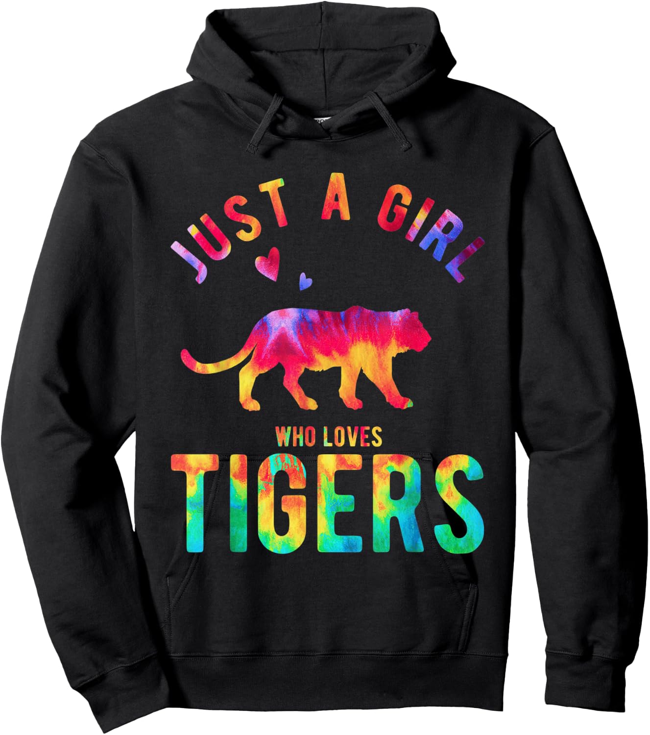 Just A Girl Who Loves Tigers Tiger Lover Funny Tiger Hoodie - Hoodie | Black