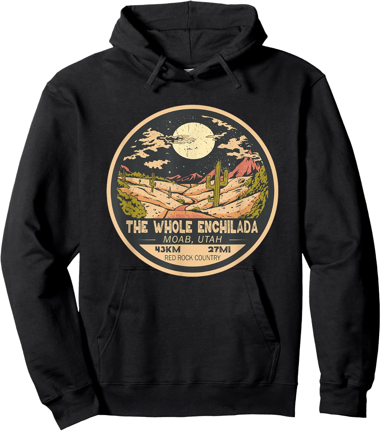 The Whole Enchilada Trail Utah Mountain Biking Emblem Hoodie - Hoodie | Black