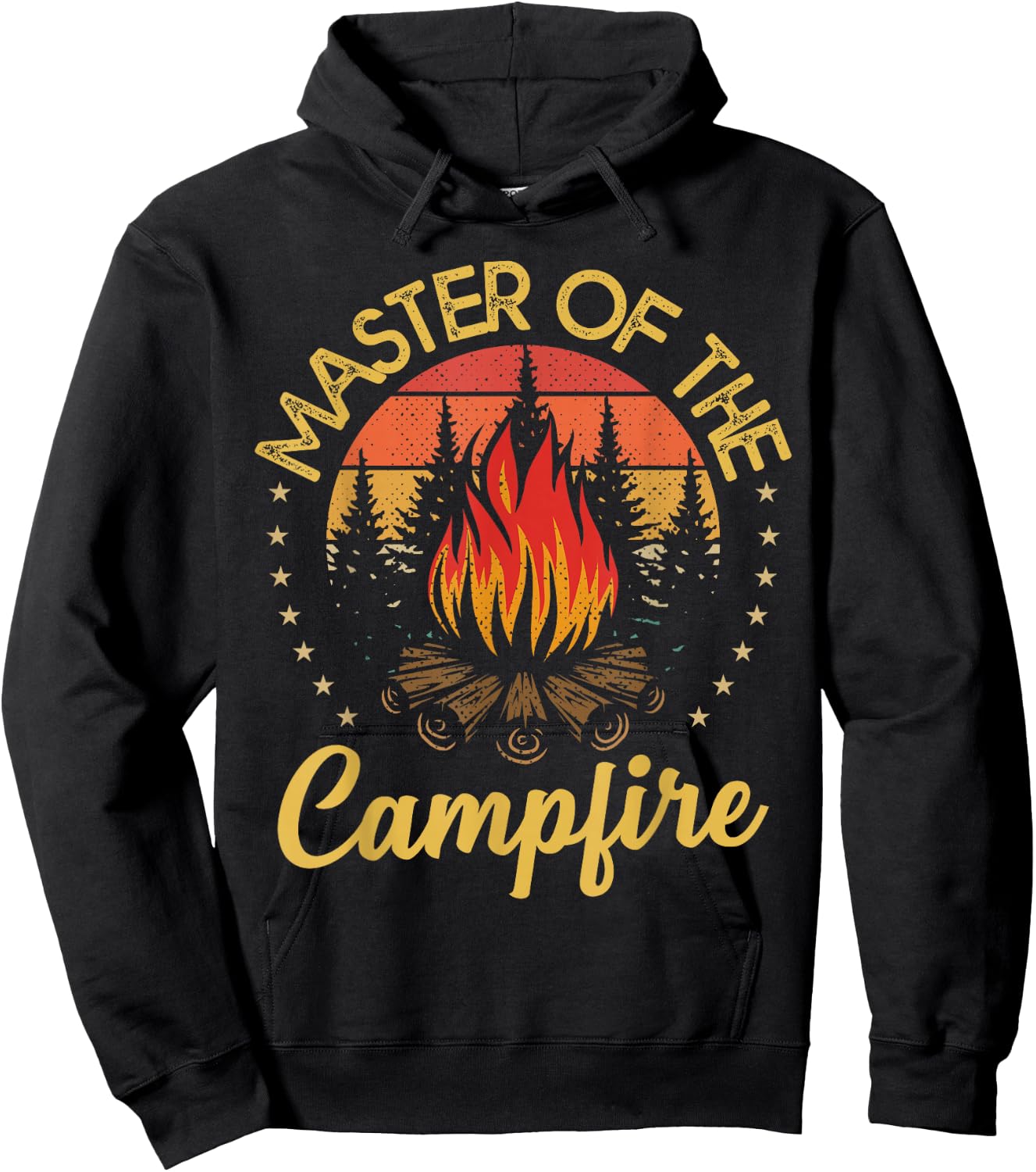 Funny Camping and Hiking Gifts Master of the Campfire Vintage Camping Lovers Hoodie - Hoodie | Black
