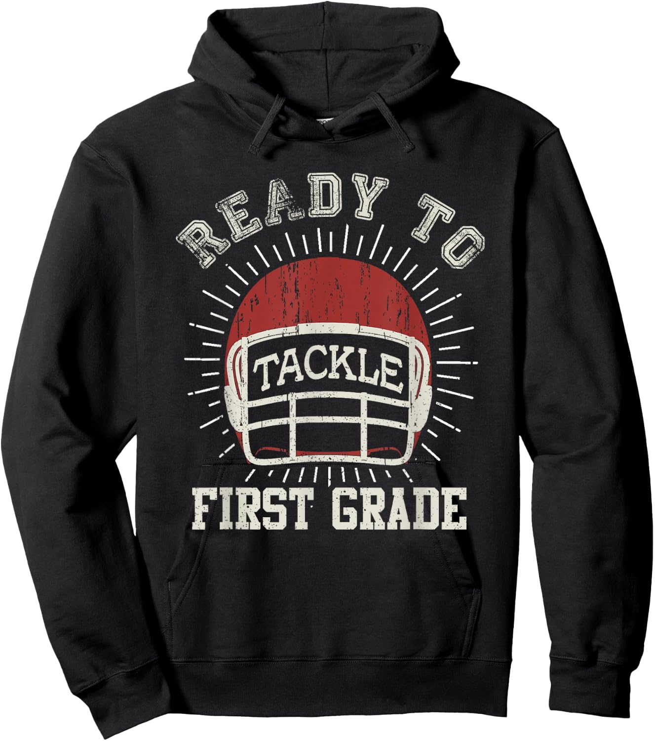 Ready To Tackle 1st Grade Back To School Football Hoodie - Hoodie | Black