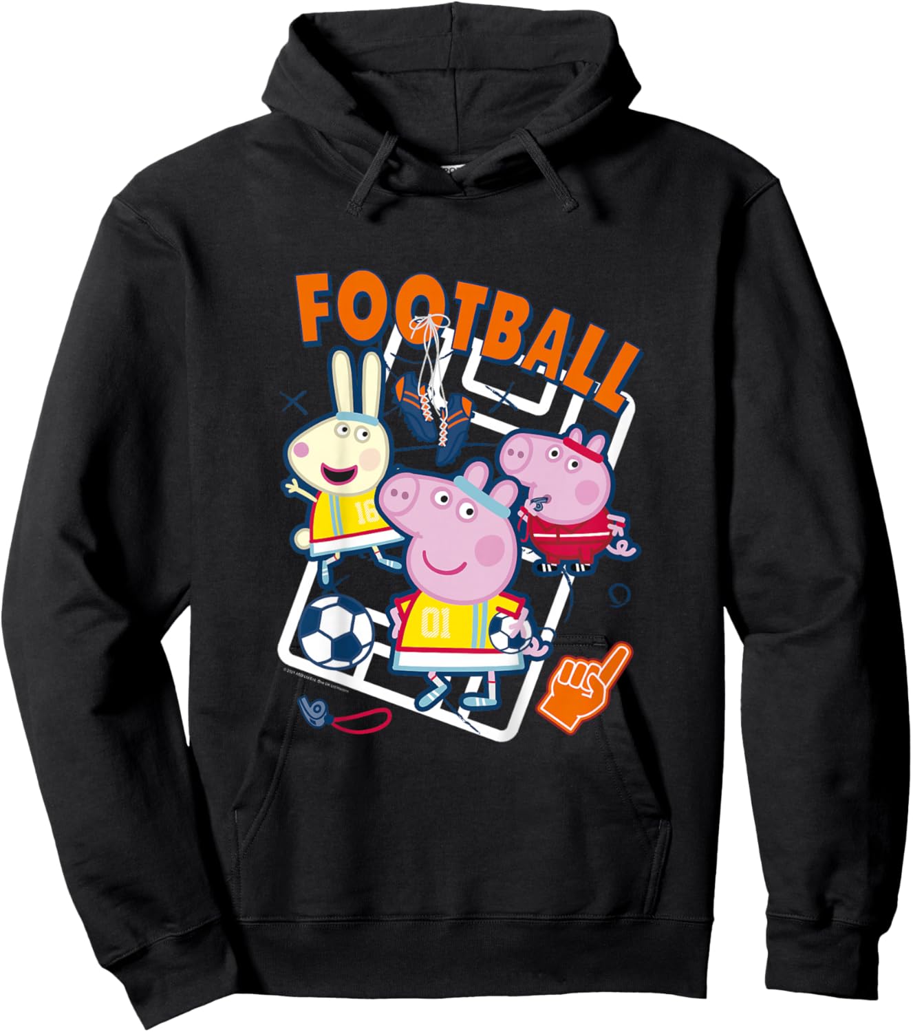 Peppa Pig Football Group Shot Hoodie - Hoodie | Black