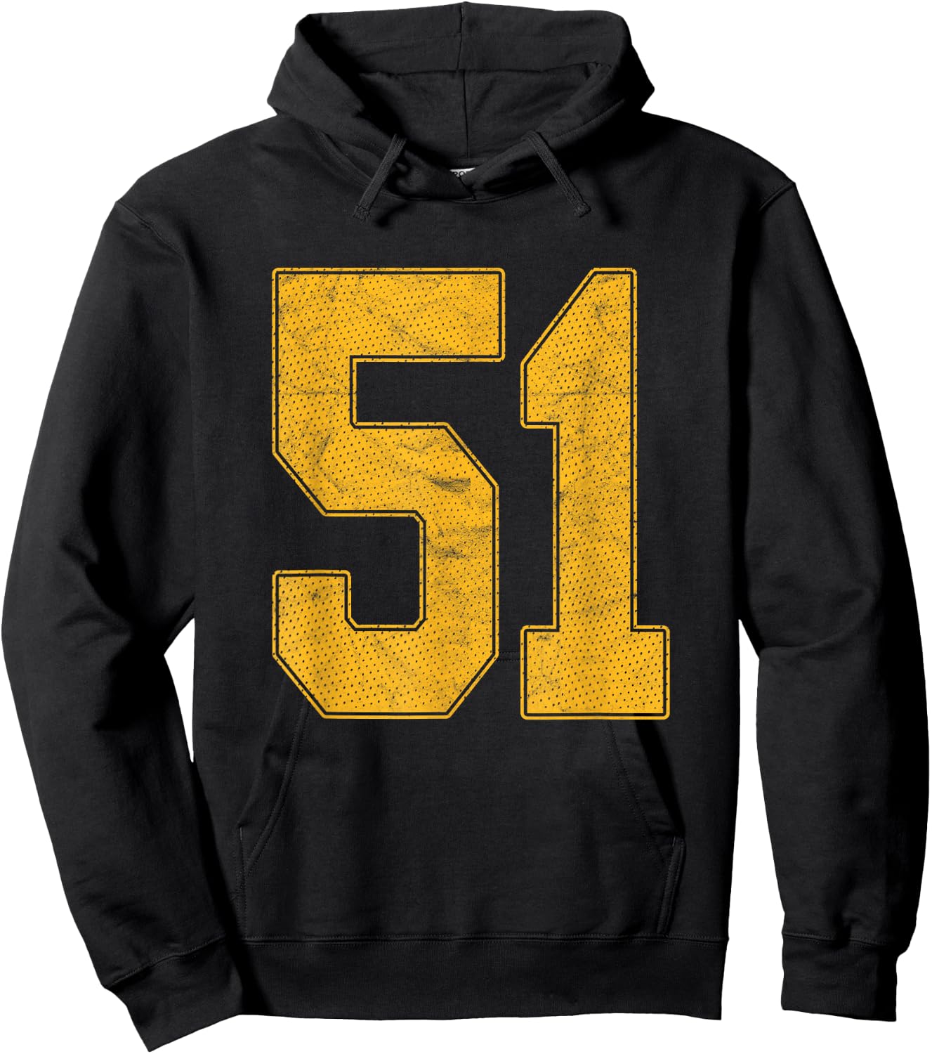 Number 51 Numbered Uniform Sports Team Jersey 51st Birthday Hoodie - Hoodie | Black