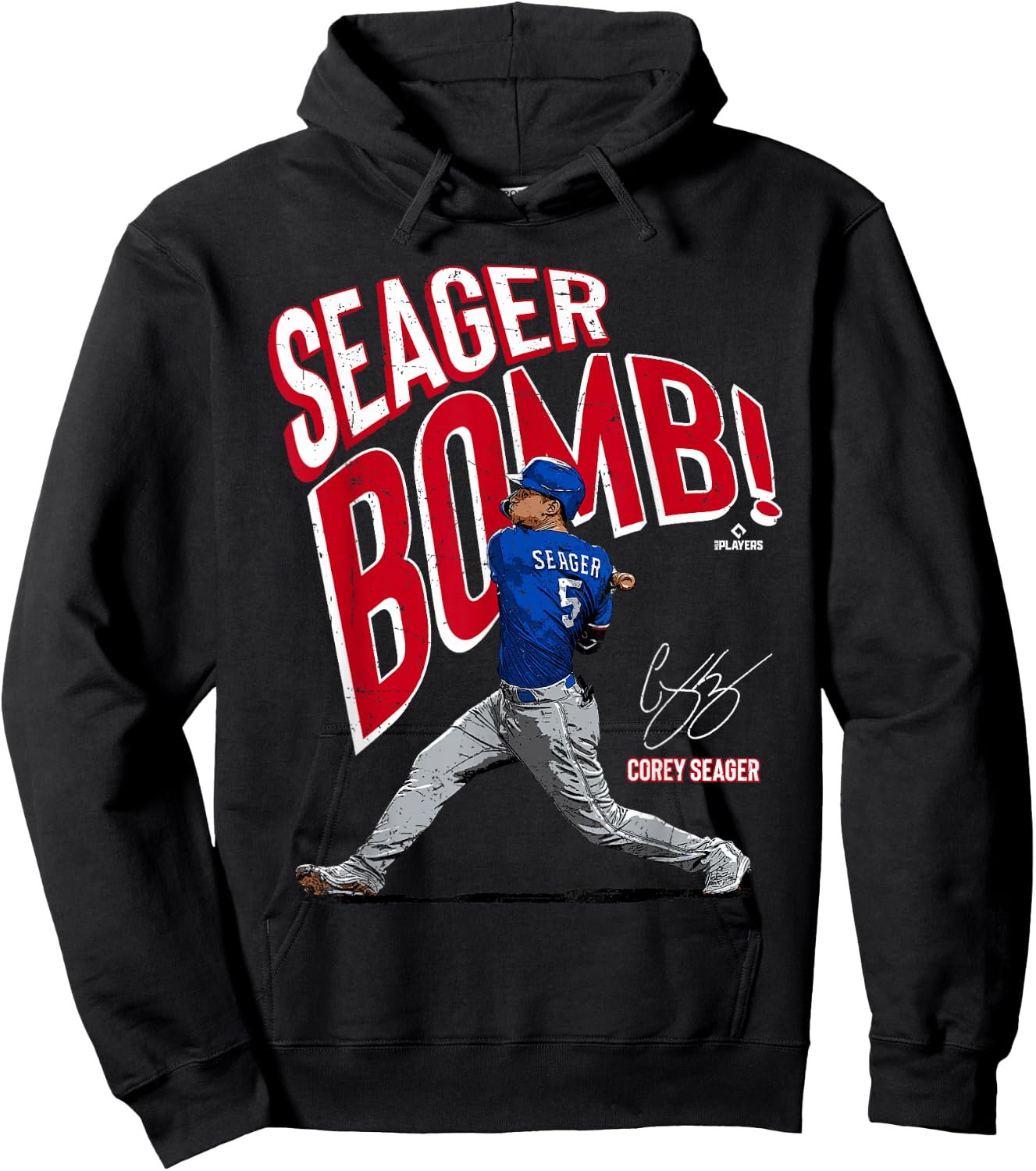 Seagerbomb Corey Seager Texas MLBPA Hoodie - Hoodie | Black