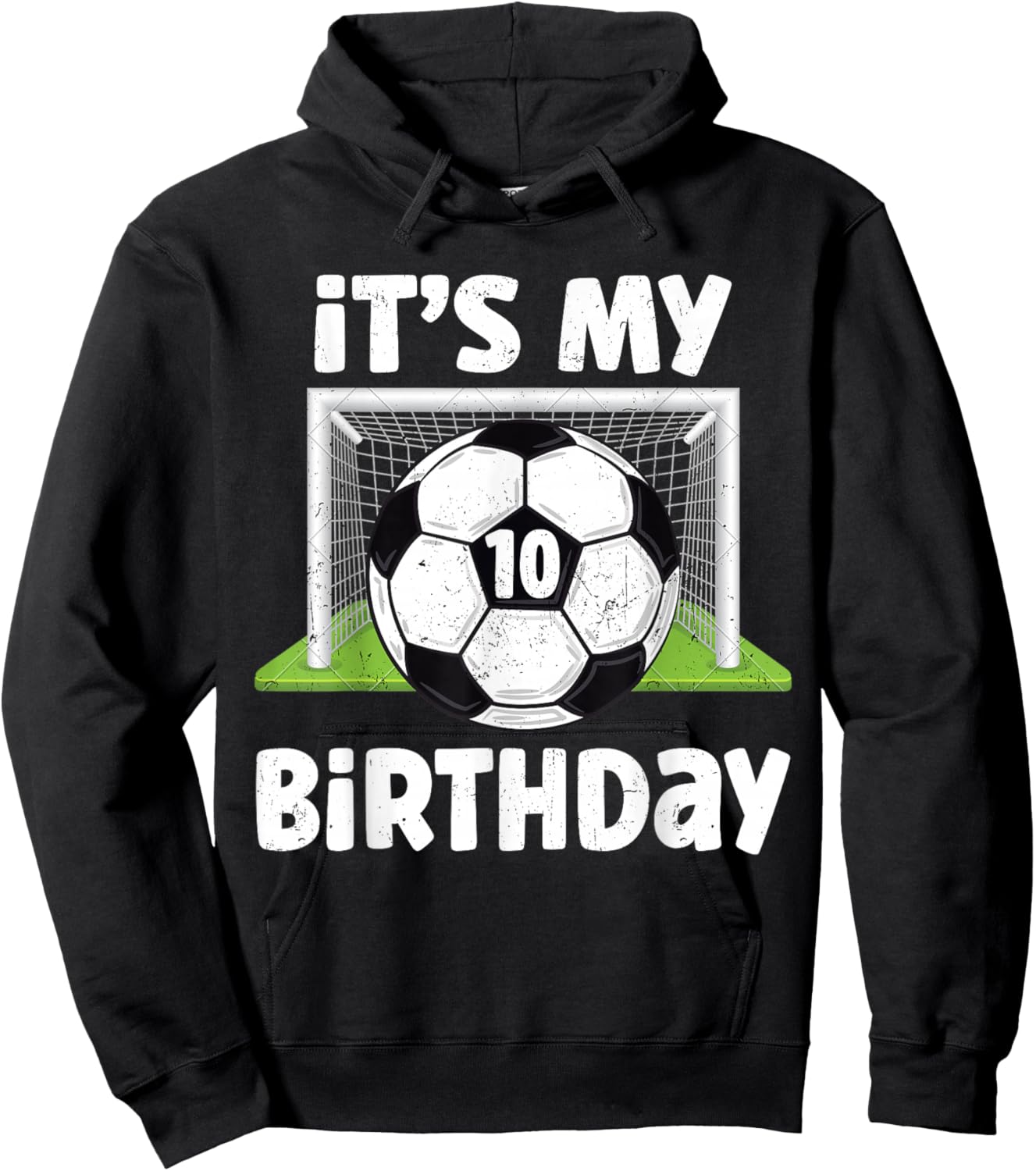 10 Years Old Soccer 10th Birthday Player Kids B-Day Party Hoodie - Hoodie | Black
