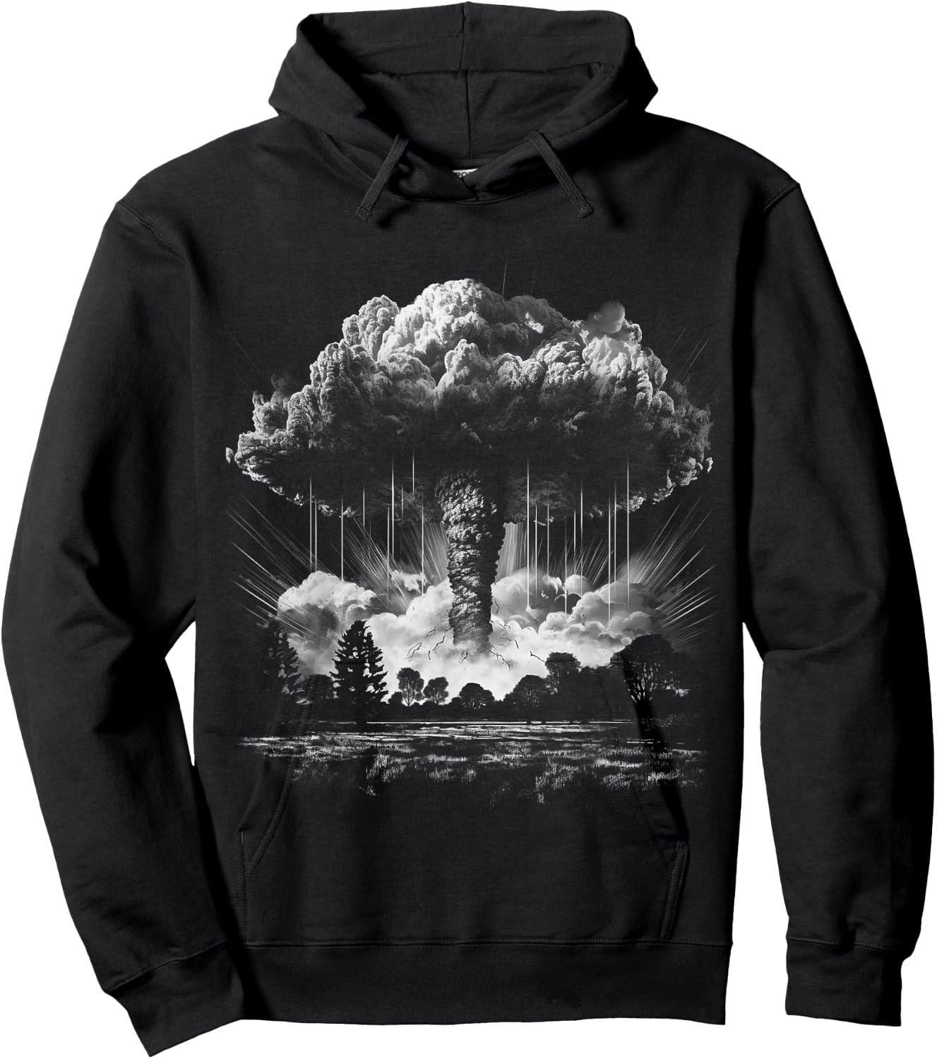 Atomic Bomb Nuclear Fission Nuke Mushroom Cloud Vintage Hoodie - Hoodie | Black