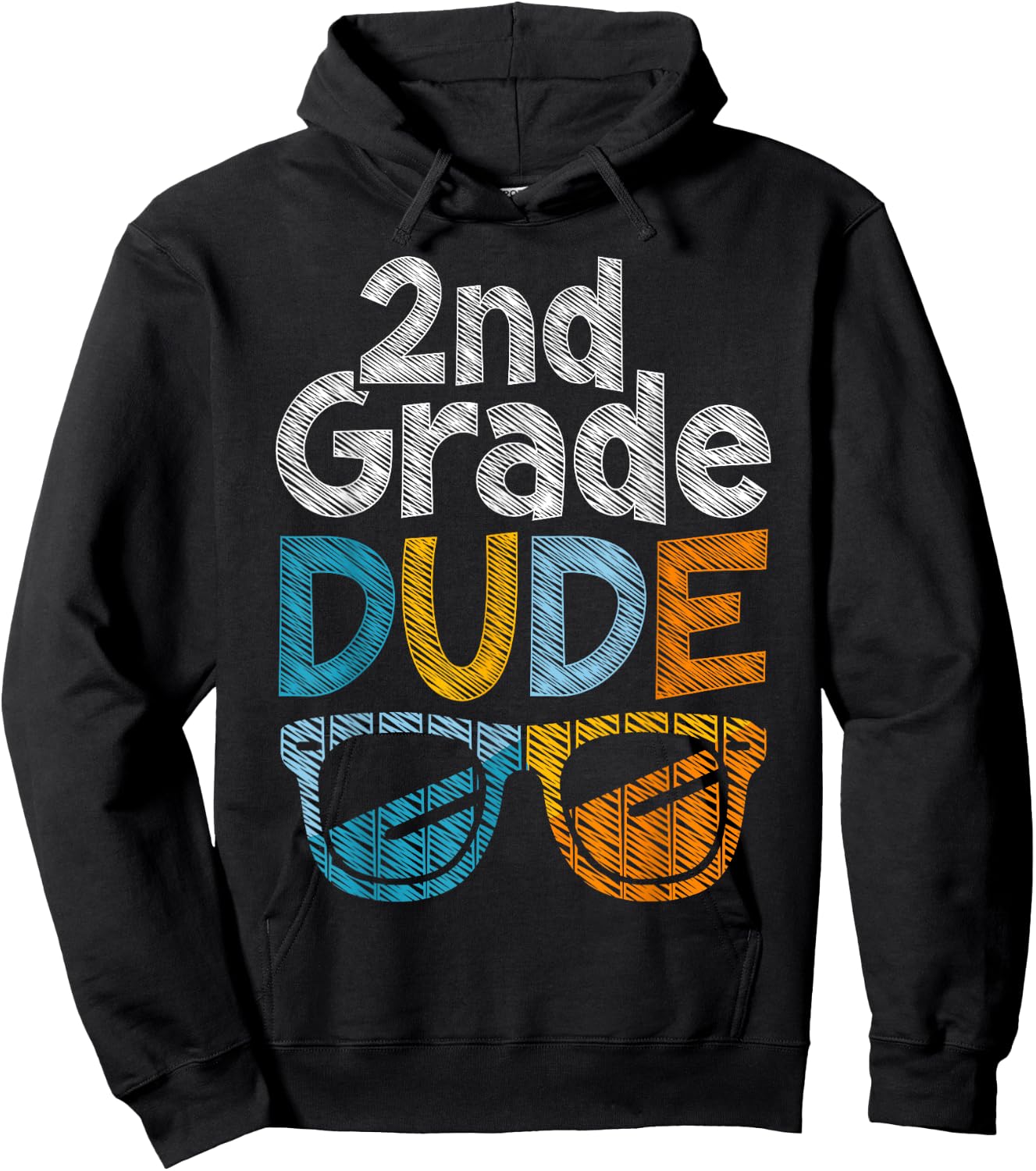 Fun 2nd Grade Dude Back to School Second Grade Students Hoodie - Hoodie | Black