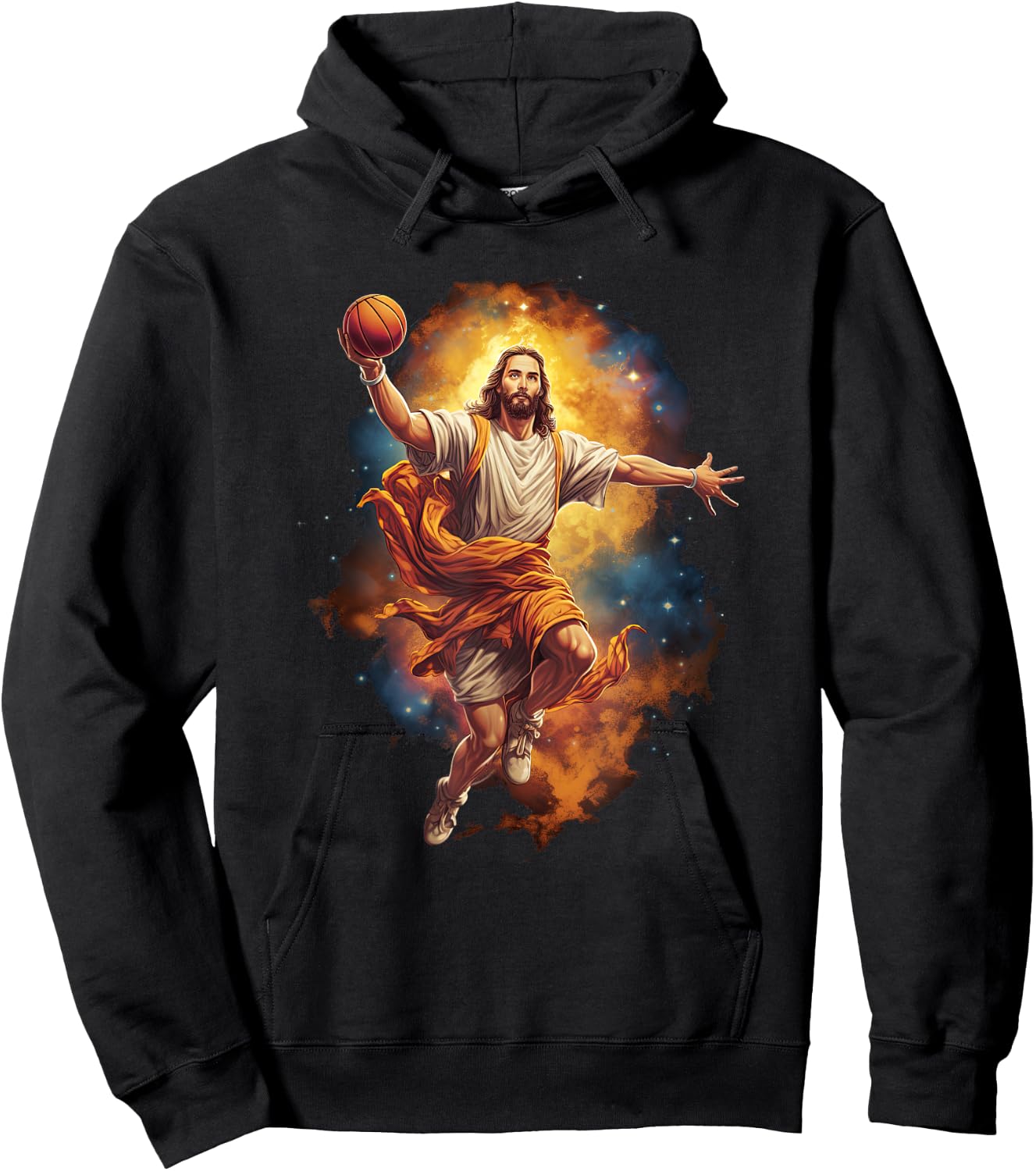 Funny Jesus Playing Basketball Hoodie - Hoodie | Black